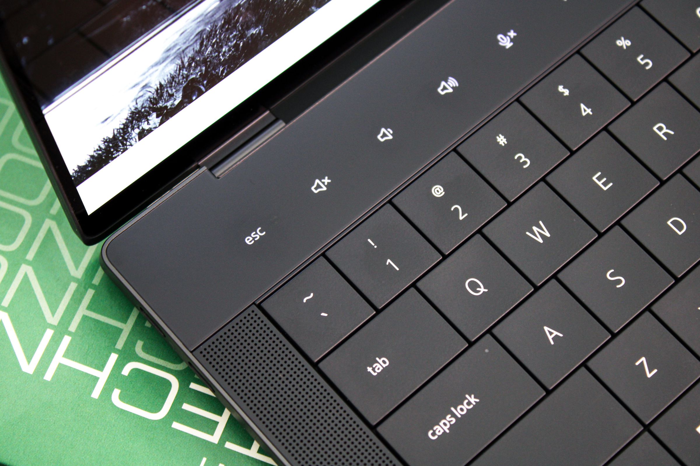 A close up of keys on a laptop keyboard.