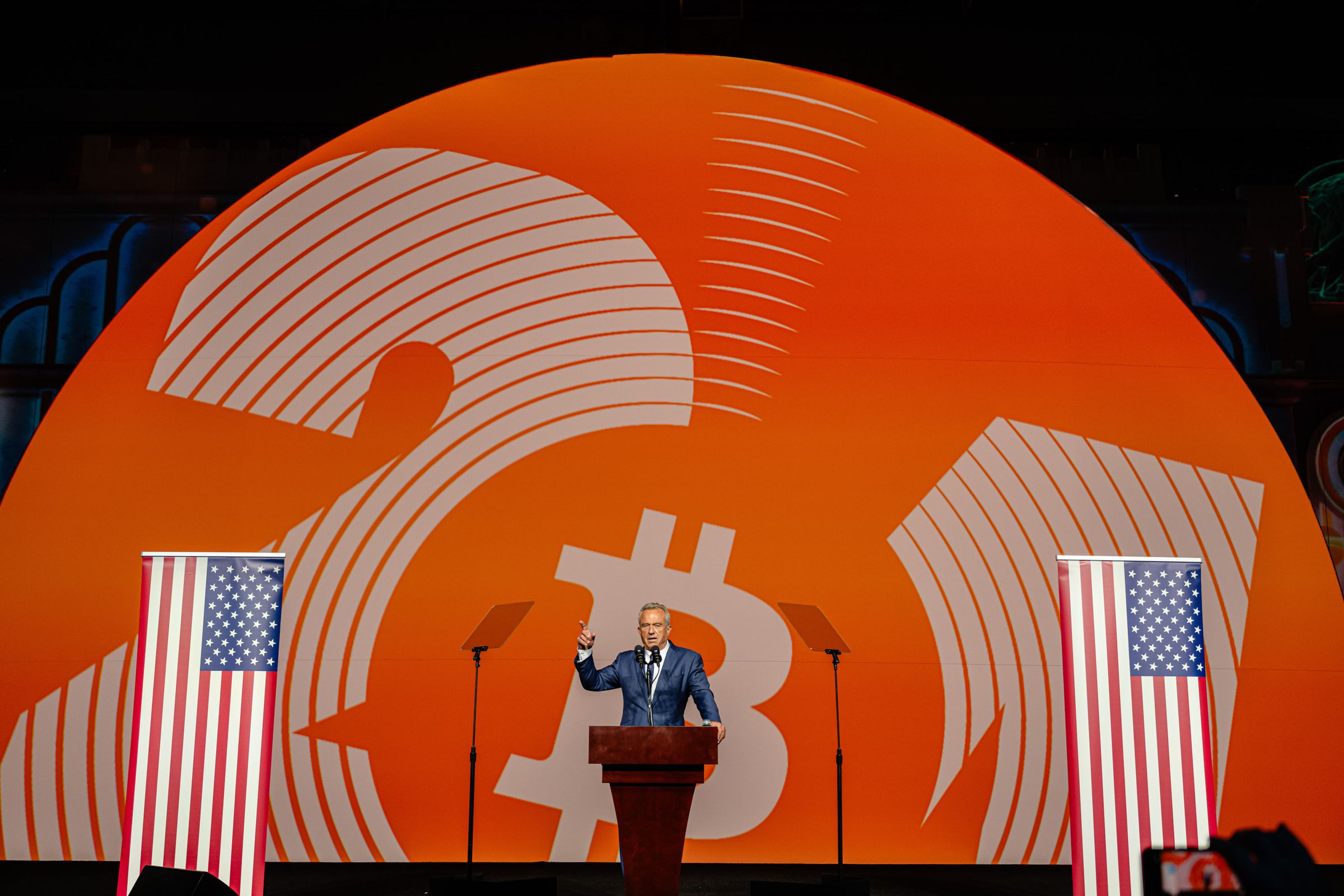 During his keynote speech, RFK Jr. said Trump was “early in the Bitcoin learning curve.”