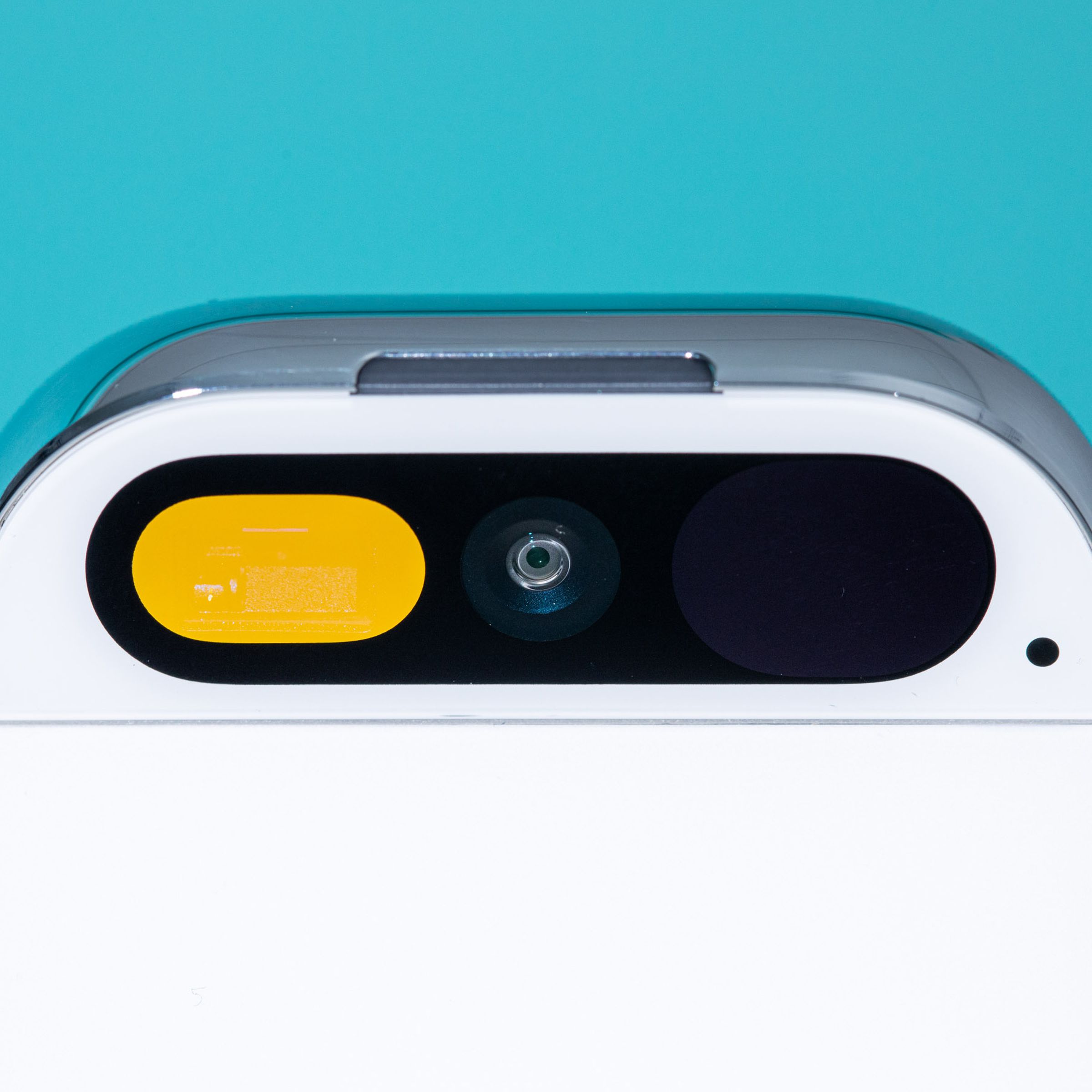 A photo of the Humane AI Pin’s camera and speaker.