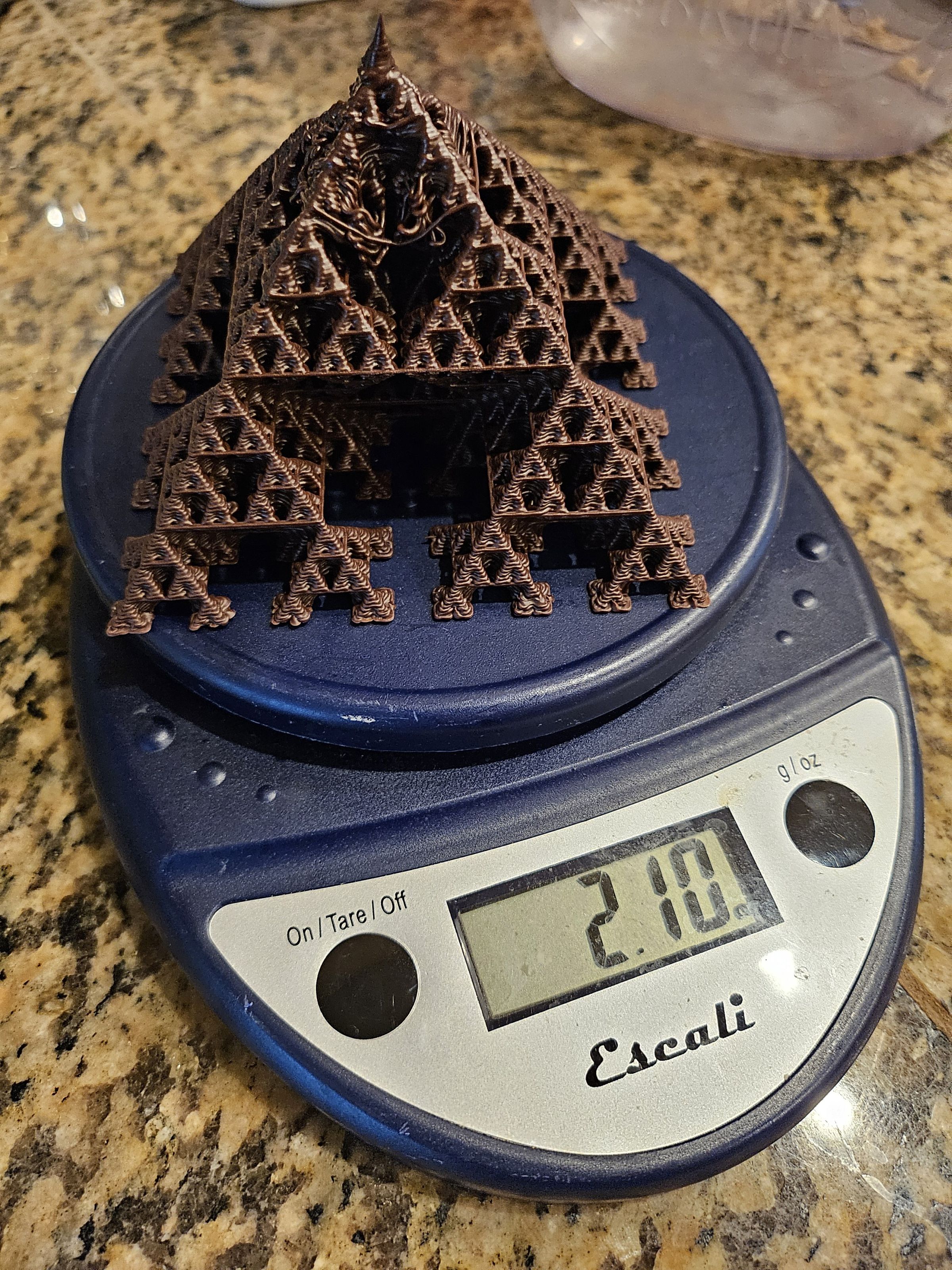 2.10 ounces of chocolate pyramids. 