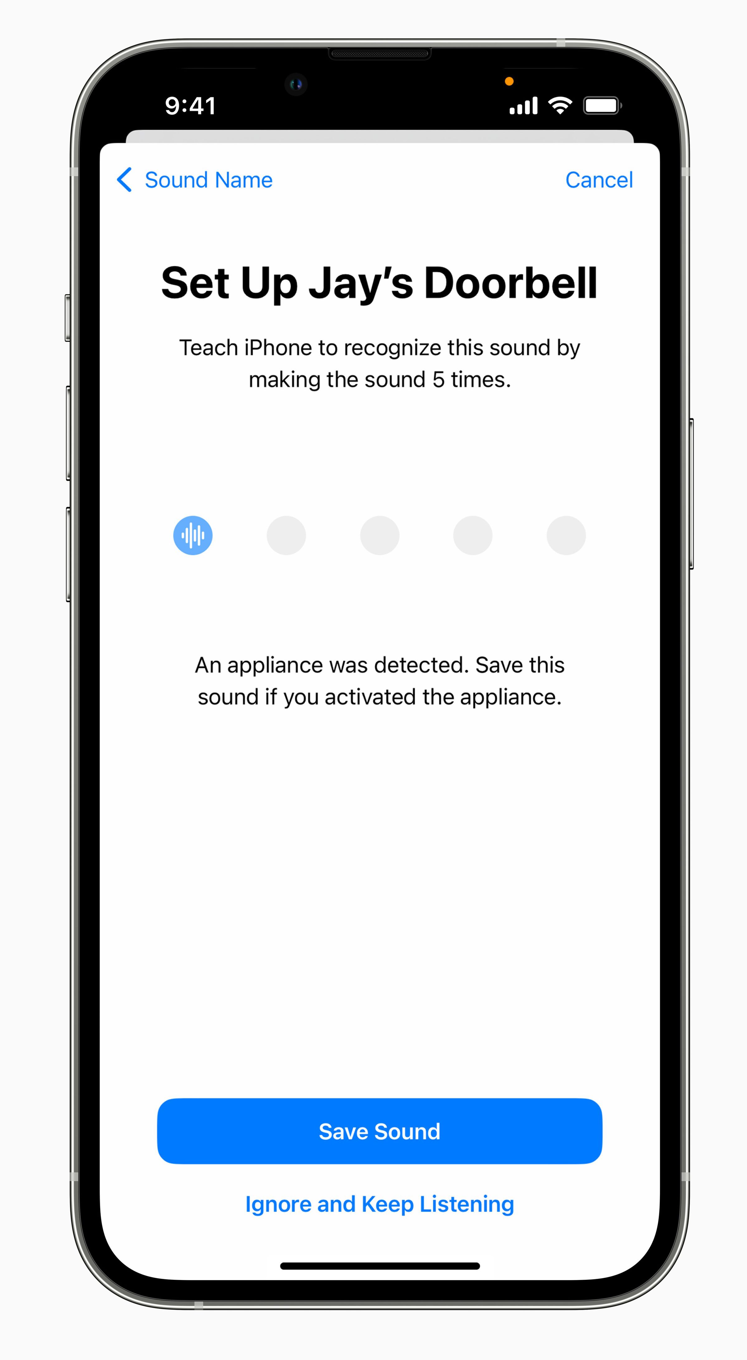 Sound recognition customization in iOS