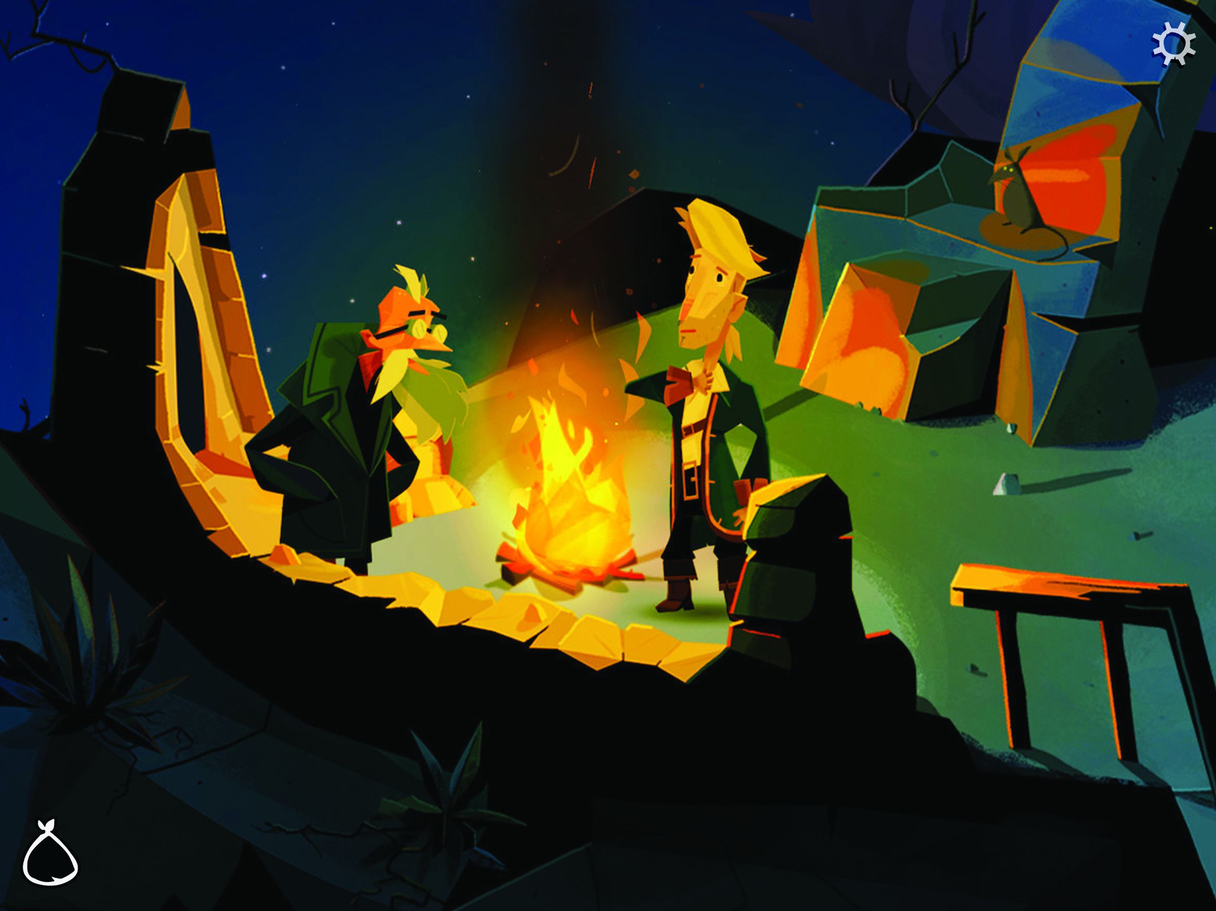 A screenshot from the iOS version of Return to Monkey Island.