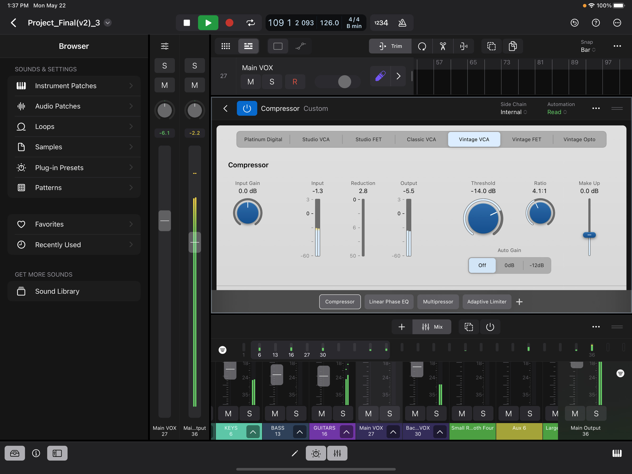 A screenshot of Logic Pro with a larger version of the plugin in the plugin window. 