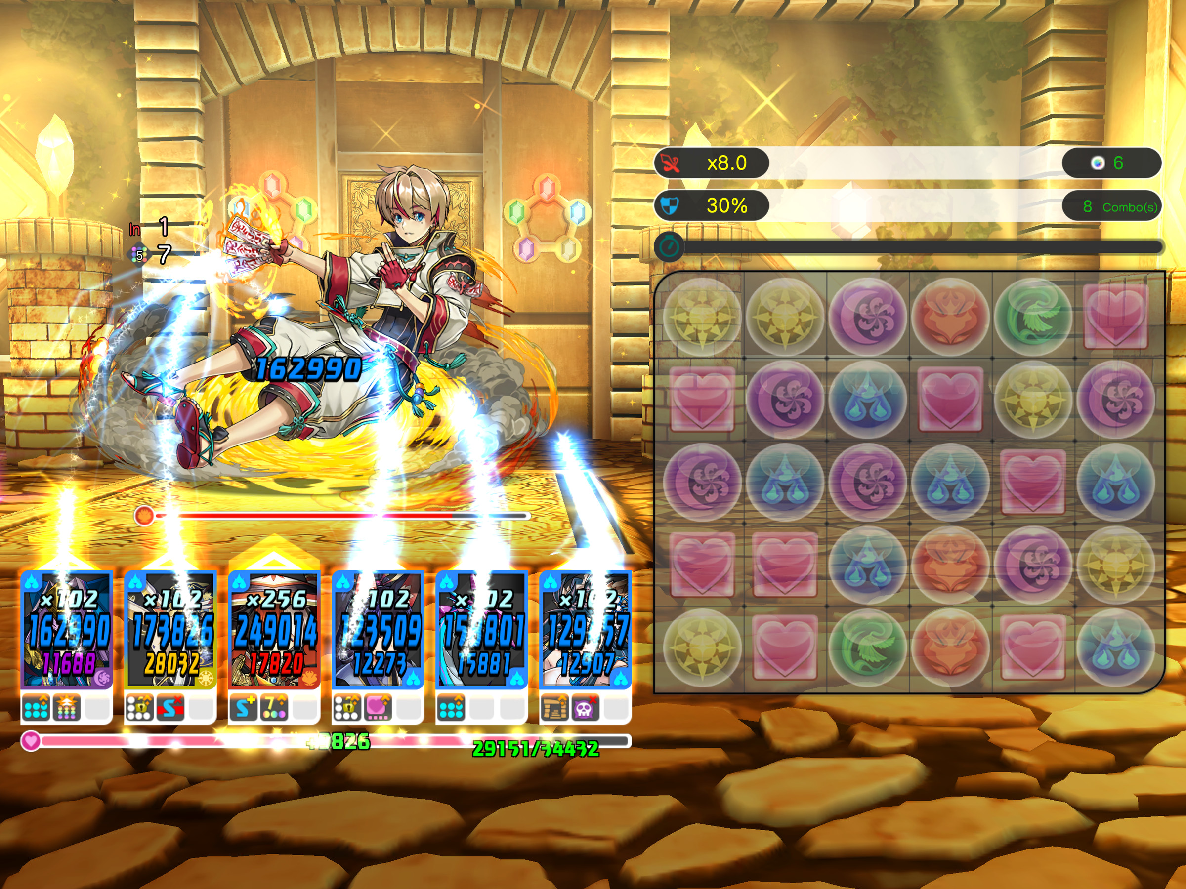 A screenshot from the video game Puzzle &amp; Dragons Story.