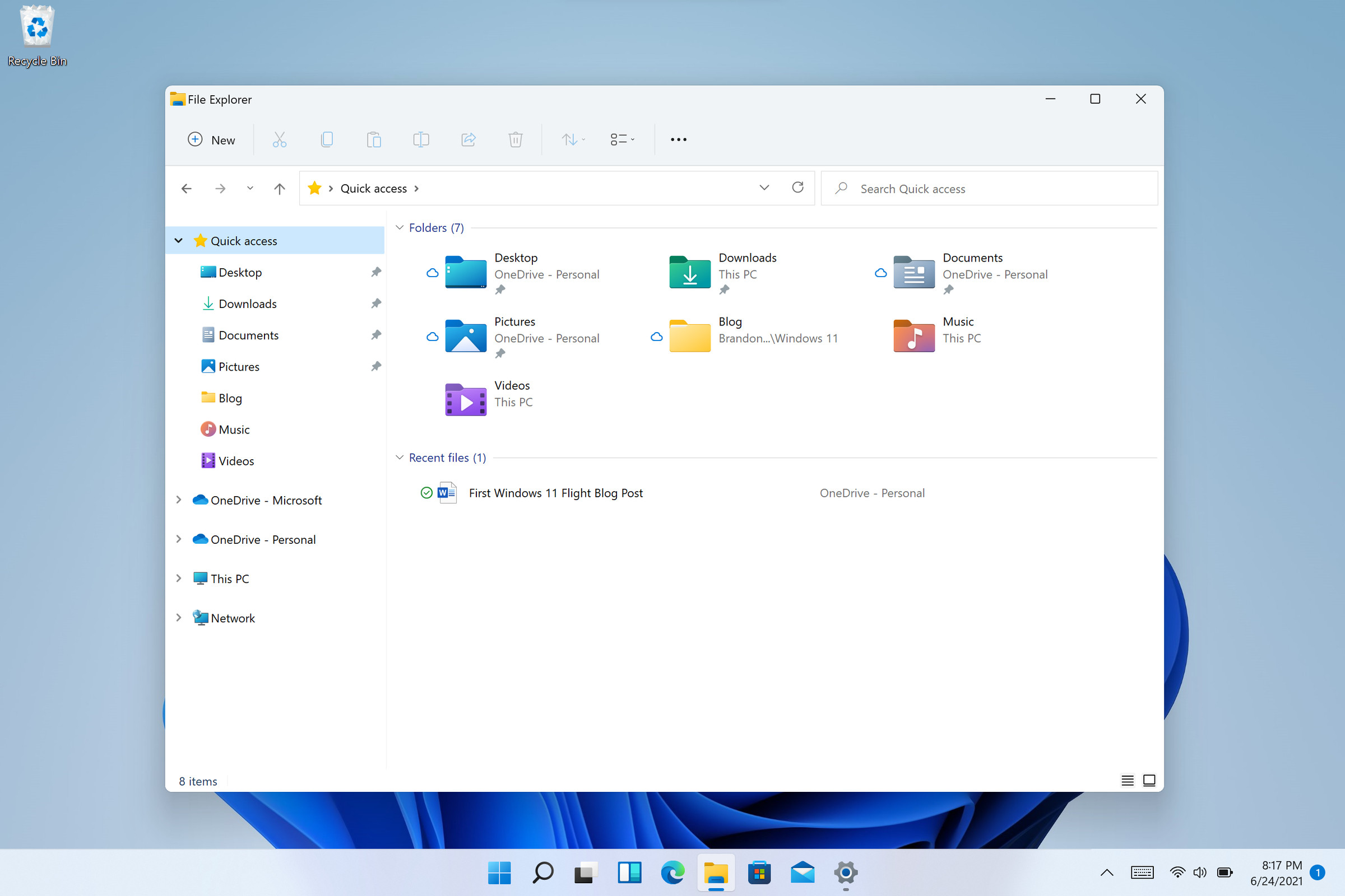 The new Windows 11 File Explorer.