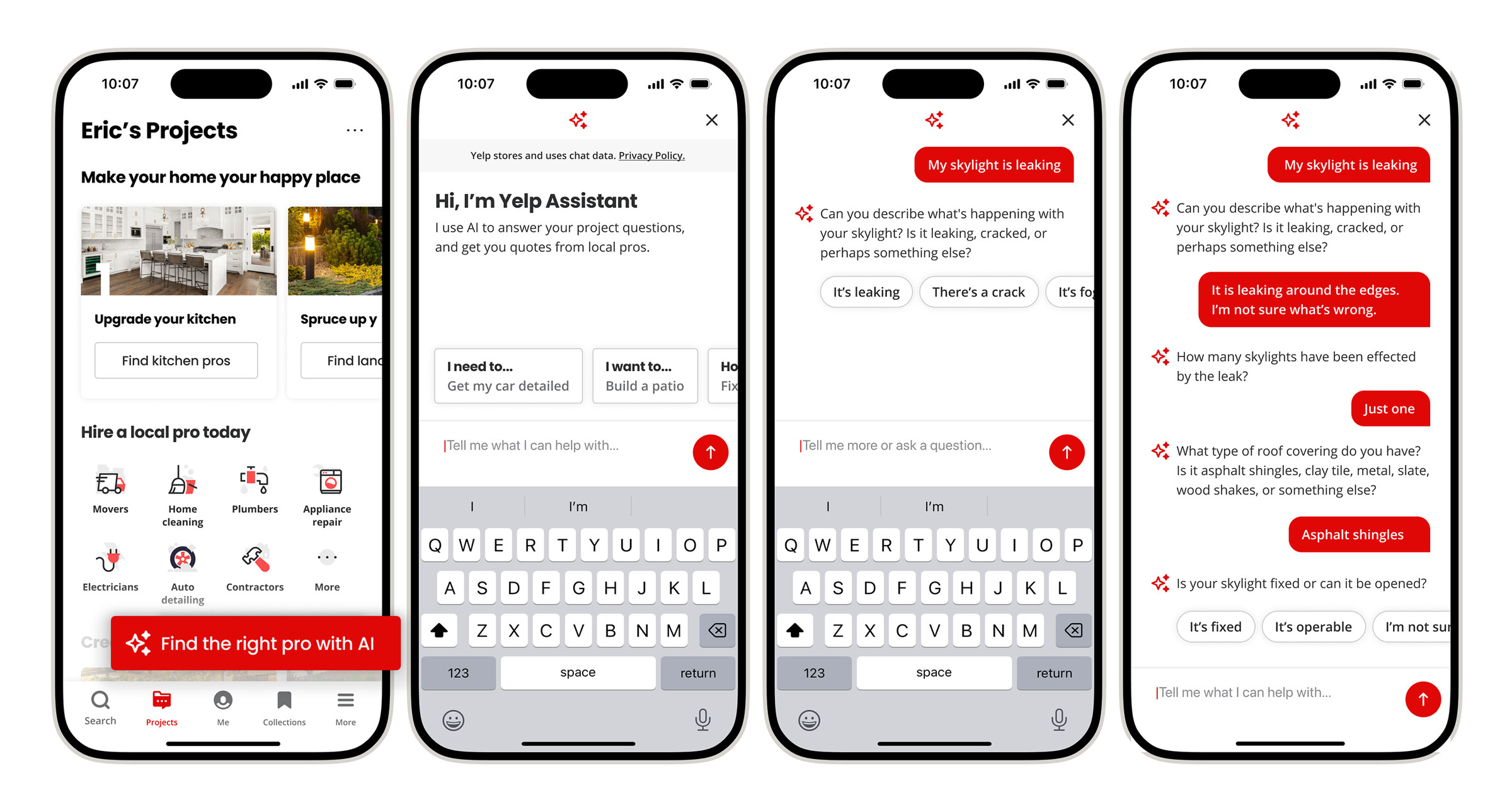 Conversation flow of Yelp Assistant