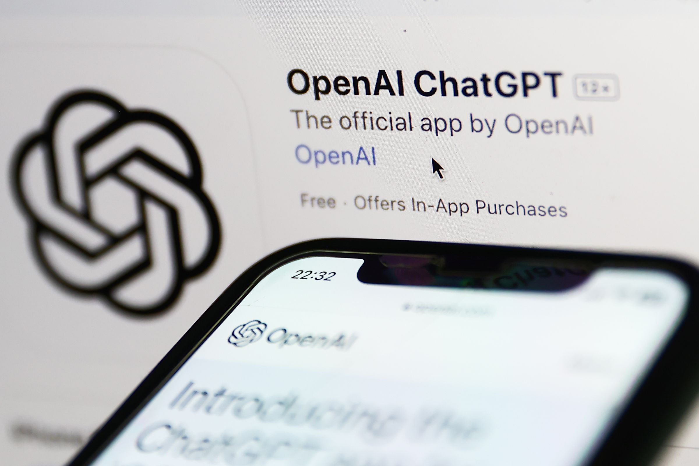 A picture of ChatGPT’s iOS app on the App Store. 