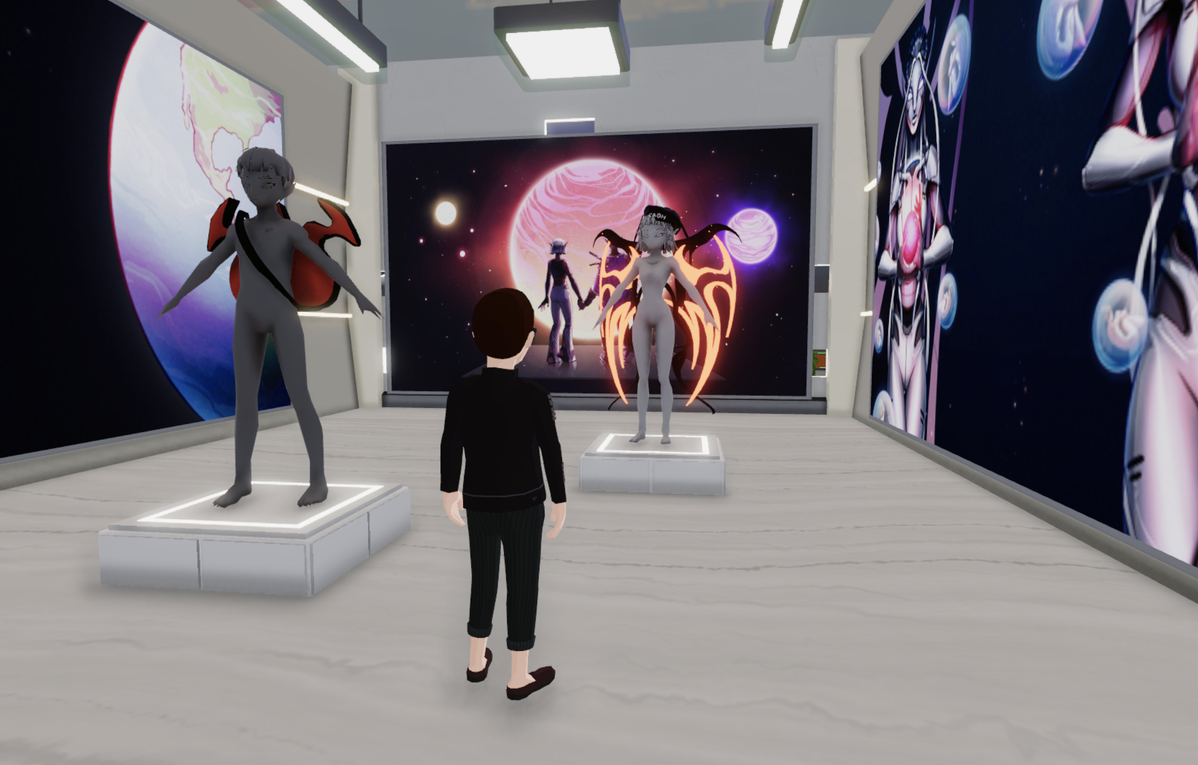 A showroom in Decentraland’s Metaverse Fashion Week.