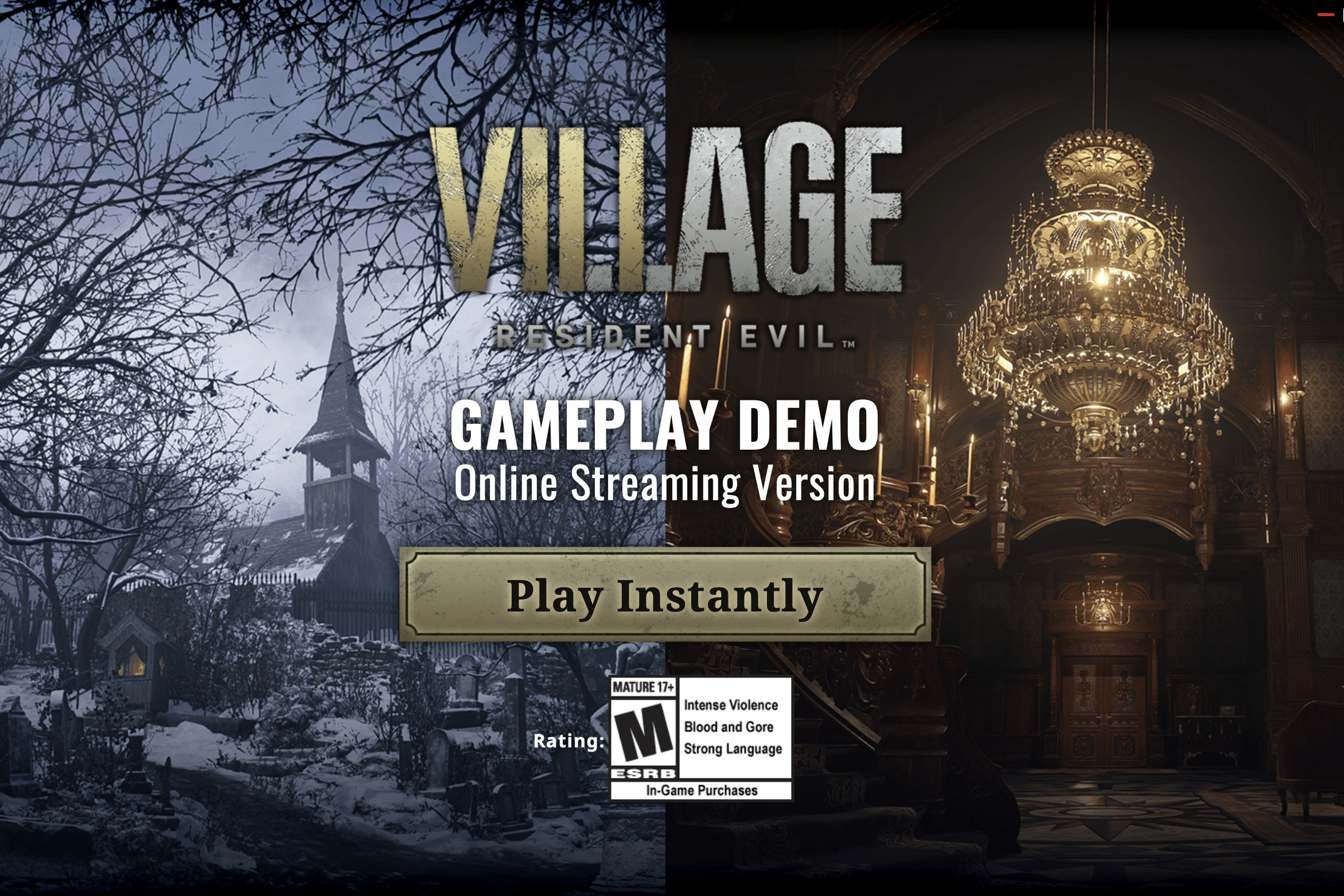 Screenshot of the Resident Evil Village online demo webpage.