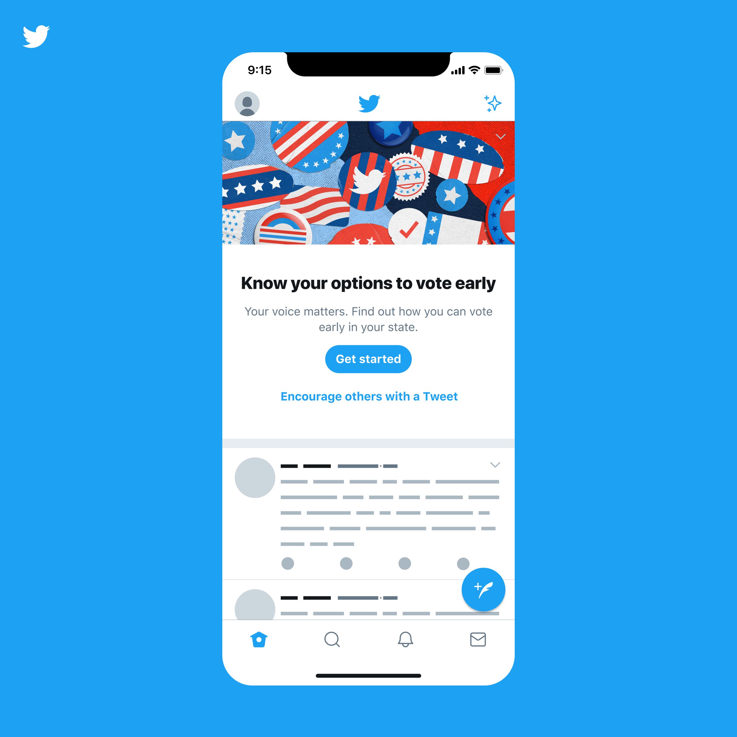 Twitter is adding features to encourage early voting