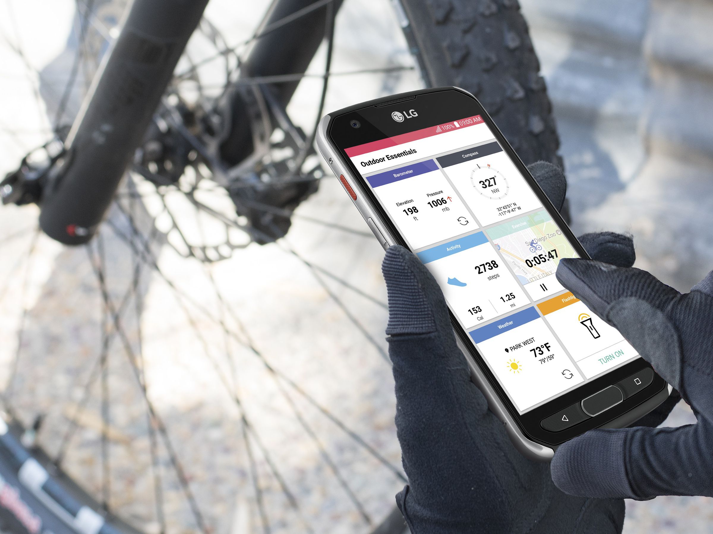 LG’s Outdoor Essentials app bundles the tools that outdoorsy people might care about. 