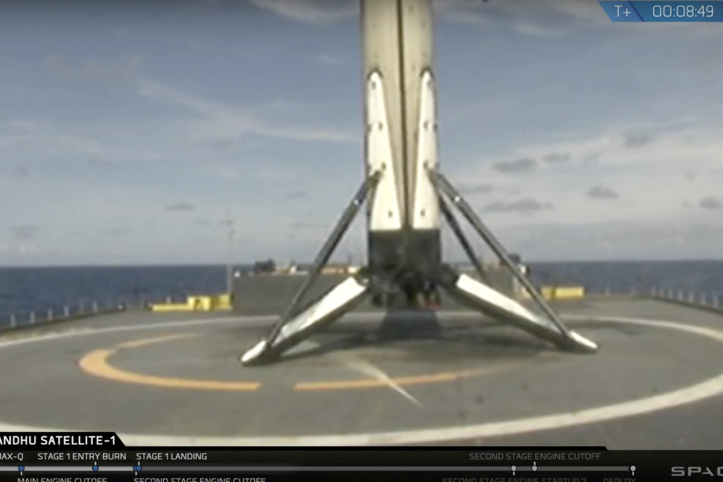 SpaceX’s Falcon 9 Block 5 on its drone ship