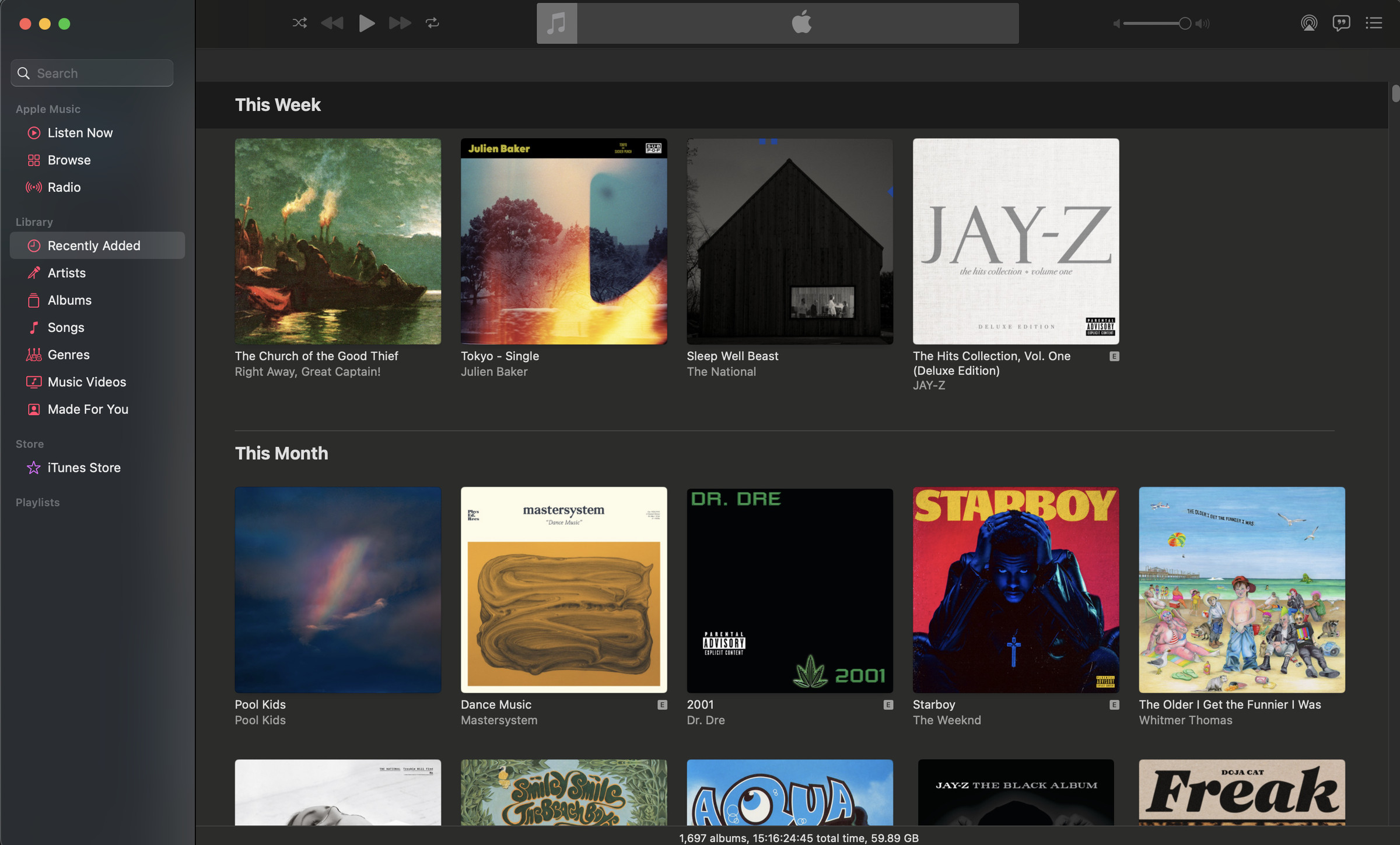 Screenshot of the Apple Music app on macOS.