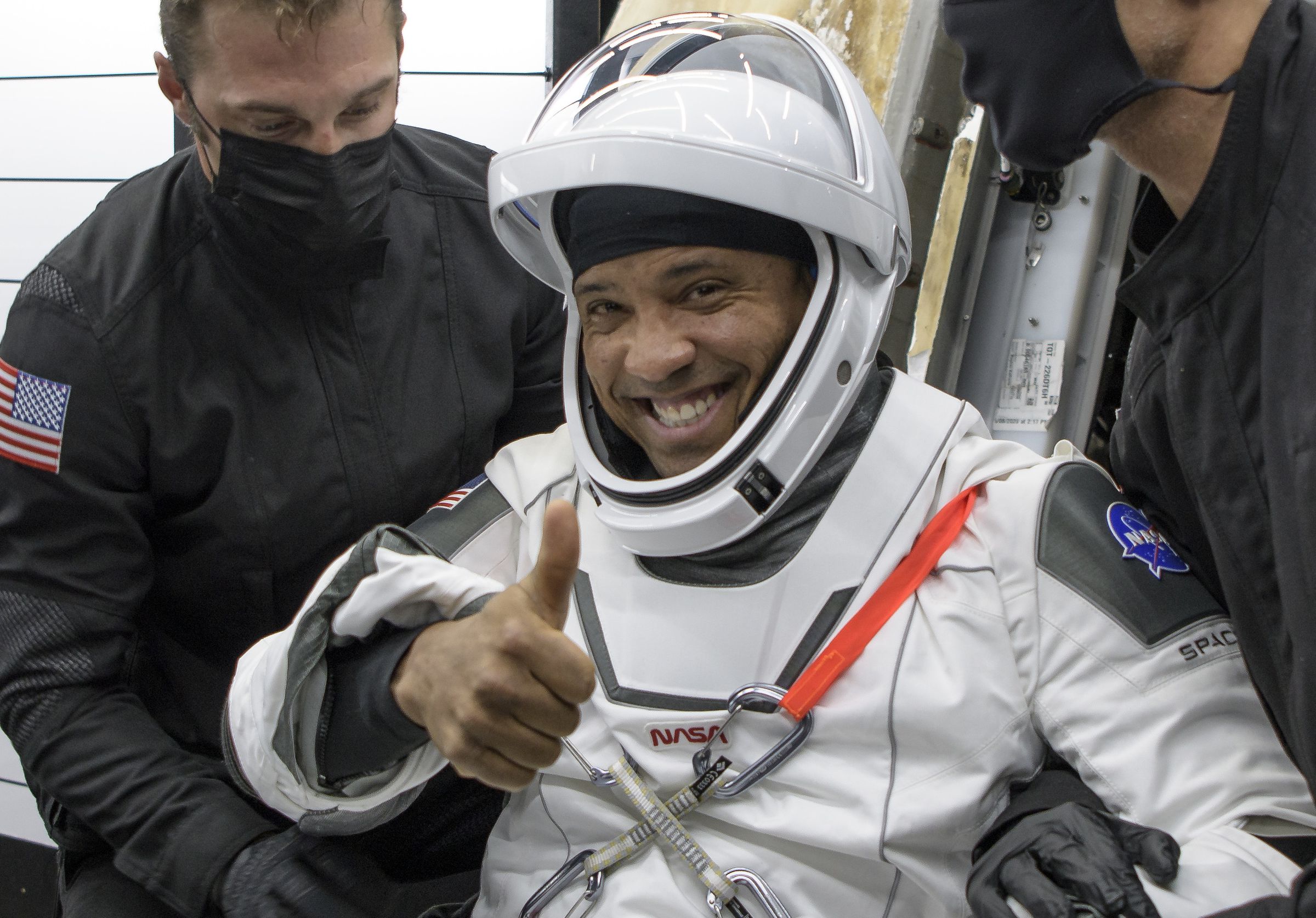 NASA astronaut Victor Glover emerges from Resilience.