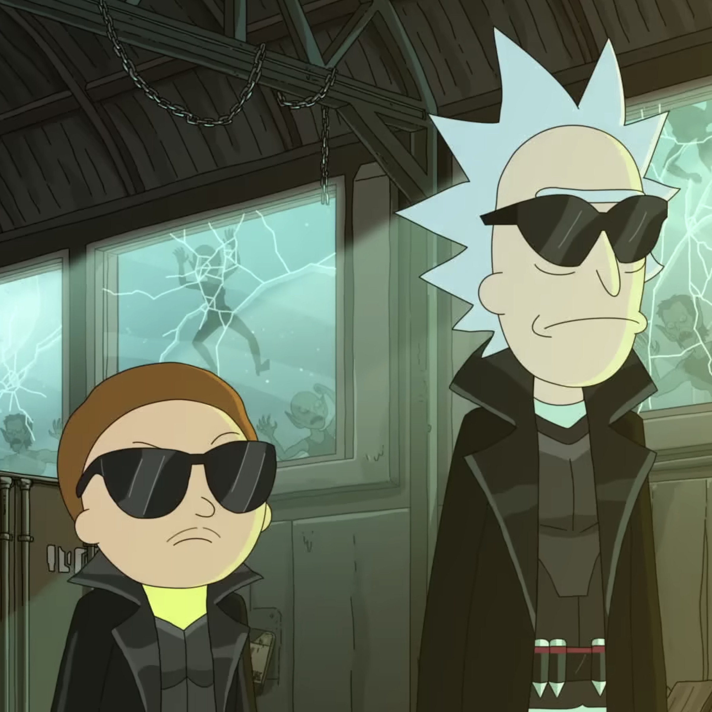 Morty and Rick on a mission.