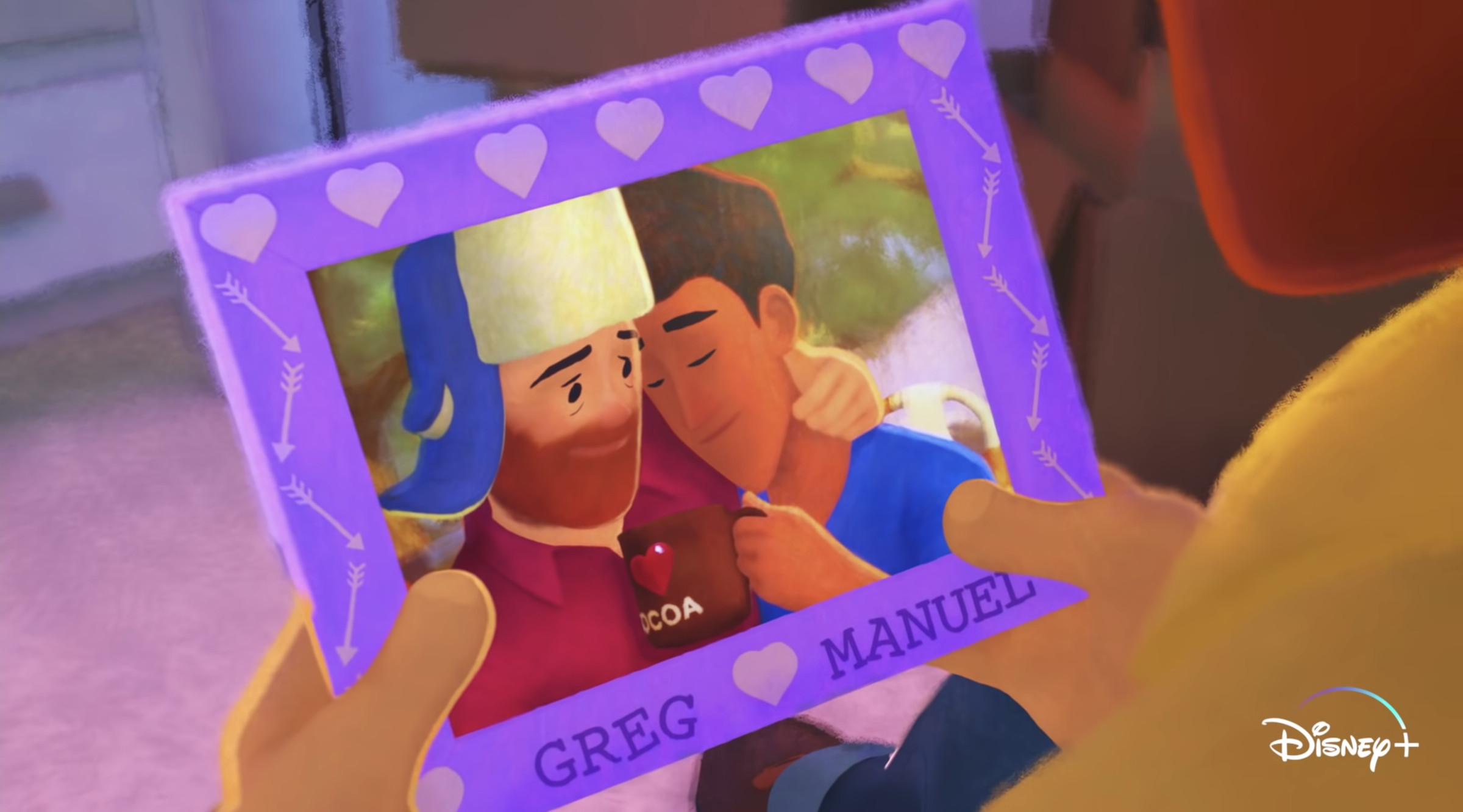 Greg and Manuel, two characters from Disney and Pixar’s short film, Out.