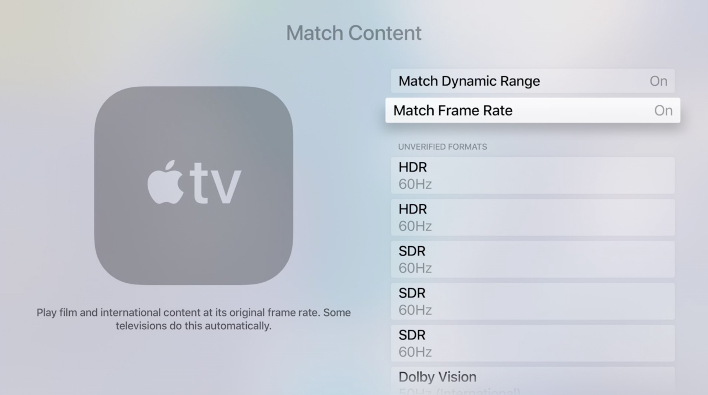 Screenshot from tvOS 11.2