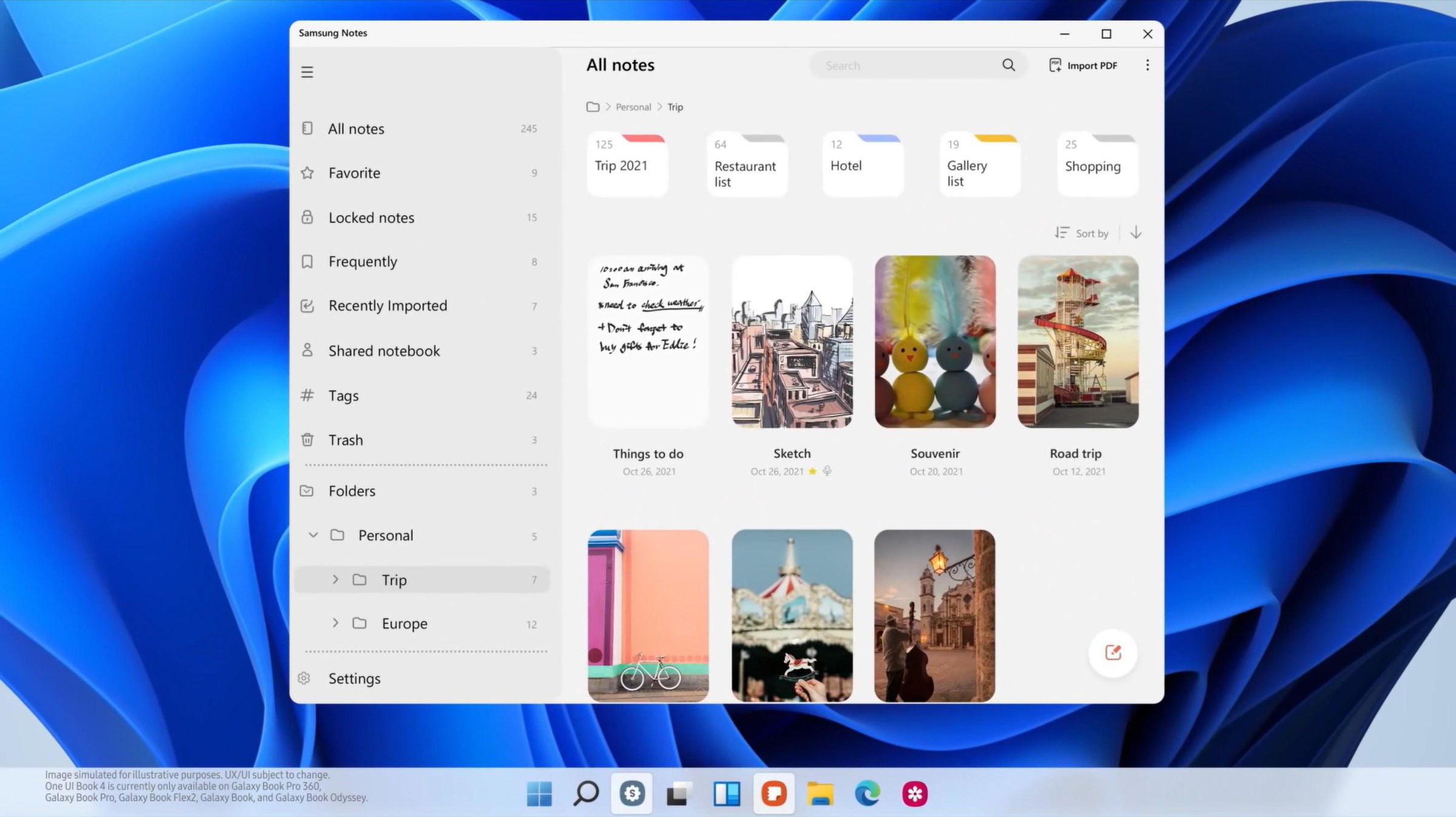 The new One UI 4 changes in Samsung’s Notes app for Windows.