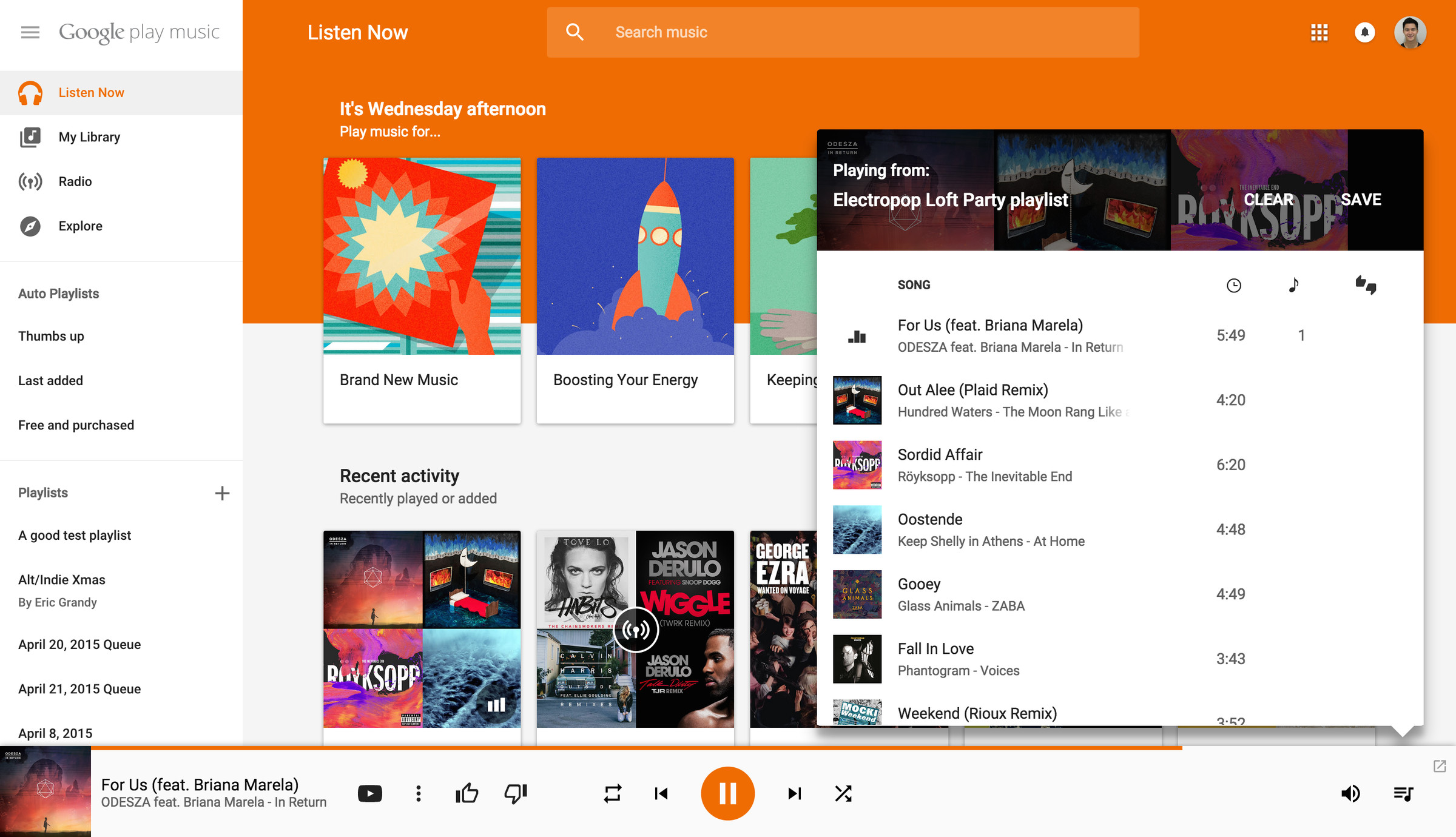 Google Play Music web redesign photos
