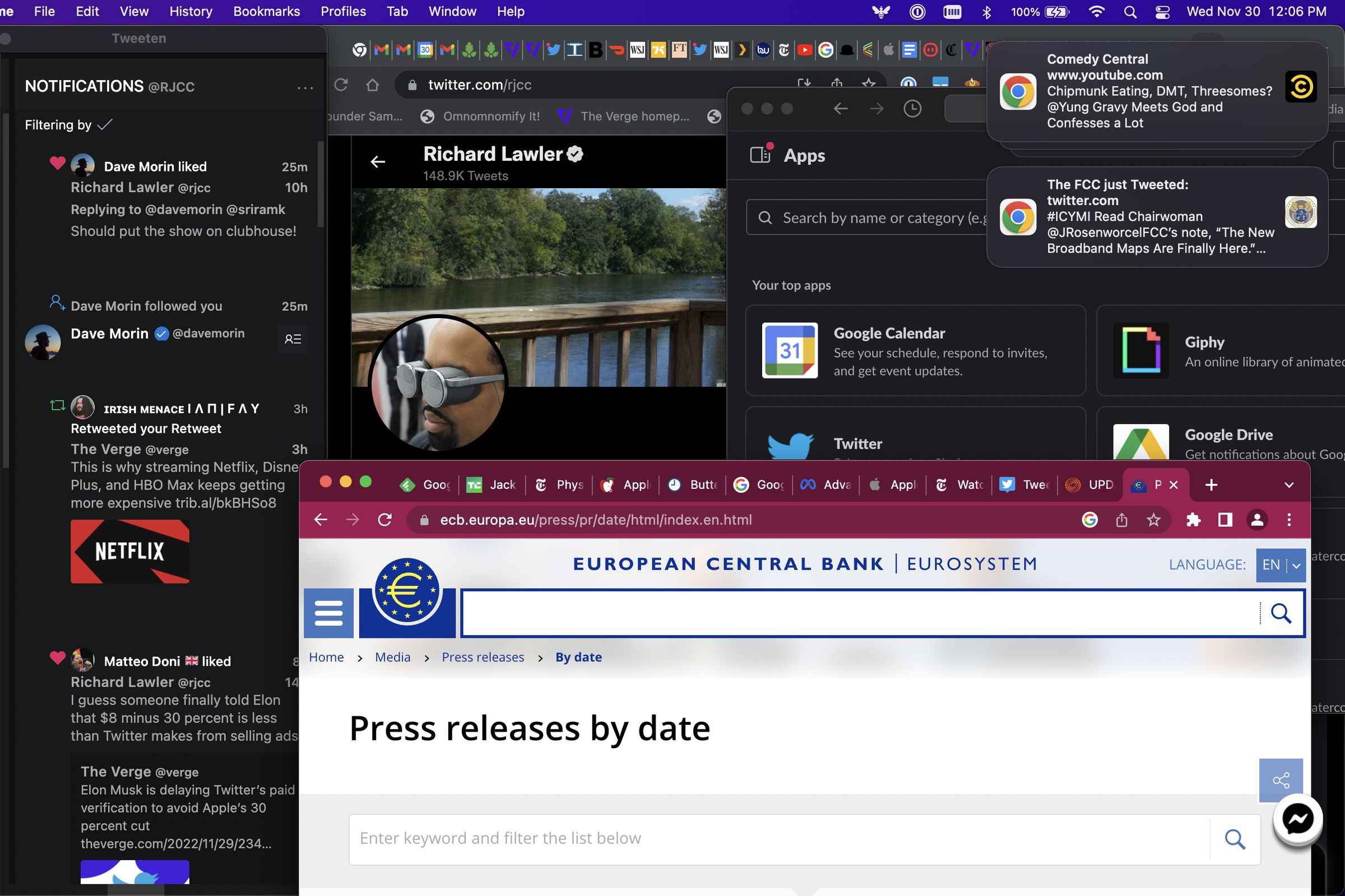 Screenshot of macOS desktop showing browser windows, Slack, and notifications.