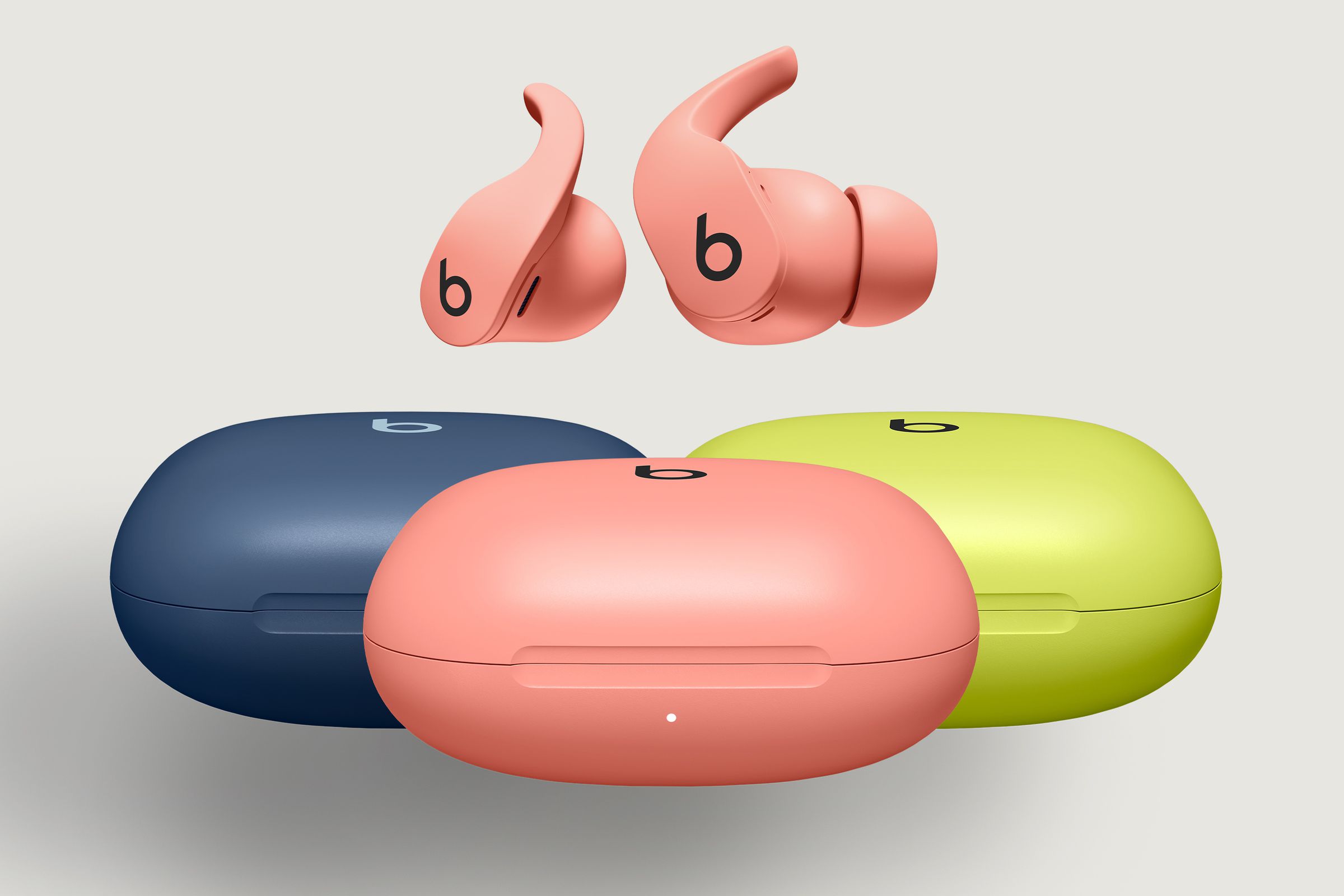 A marketing image of the three new Beats Fit Pro colors.