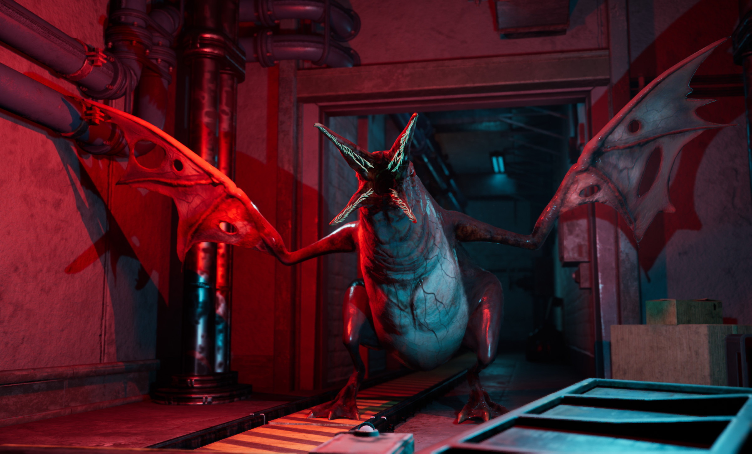 Screenshot from Zoochosis featuring a mutated zoo animal.