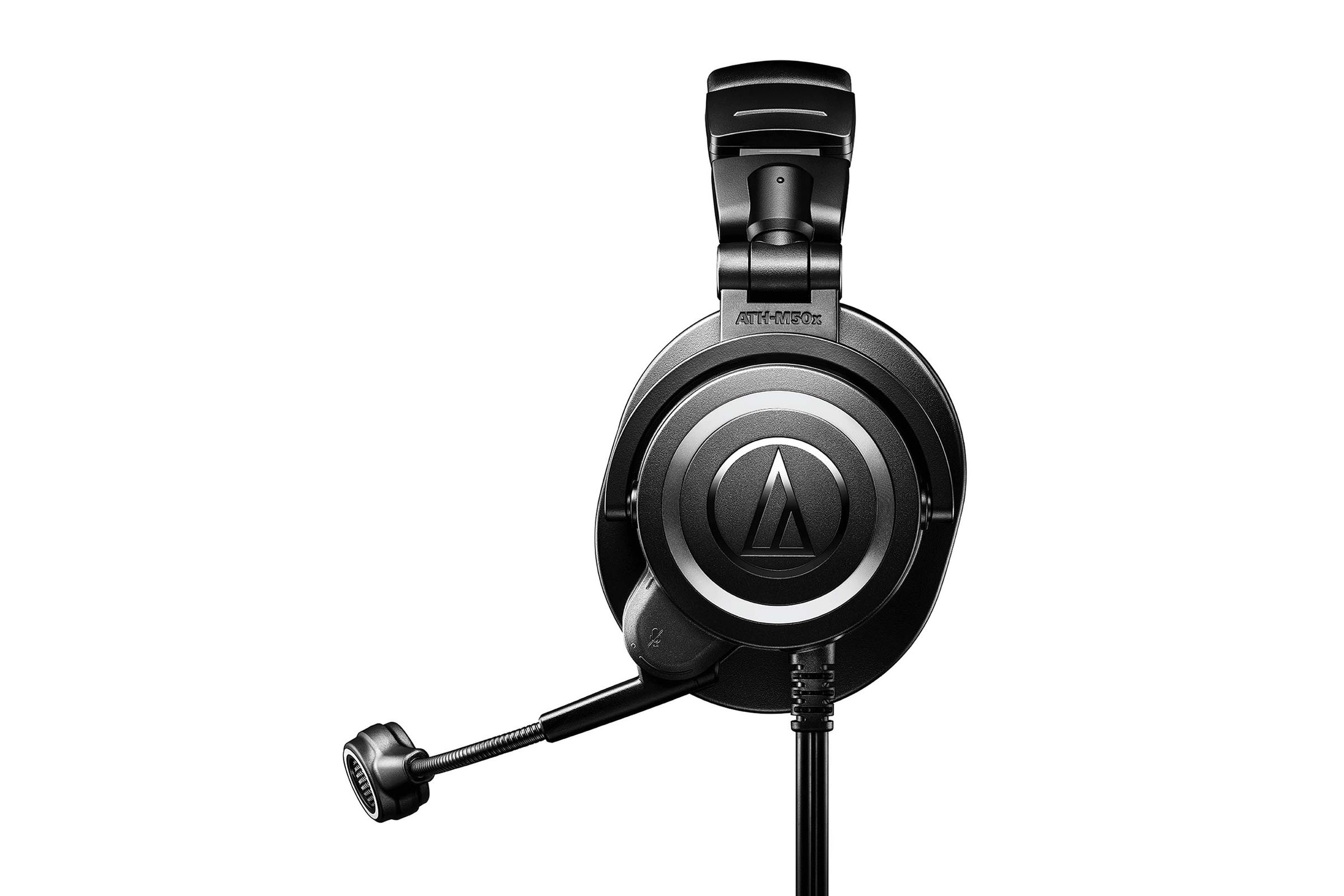 Audio Technica headset from the side.