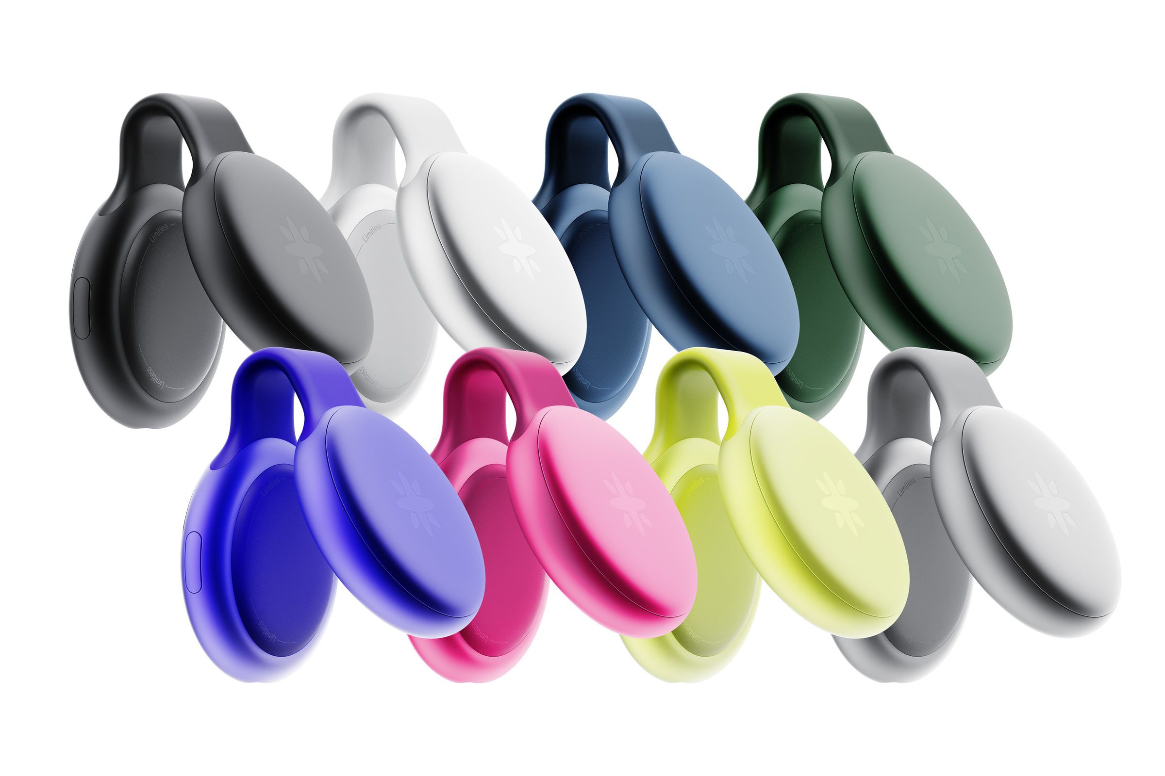 A photo of the Limitless Pendant, in eight different colors.