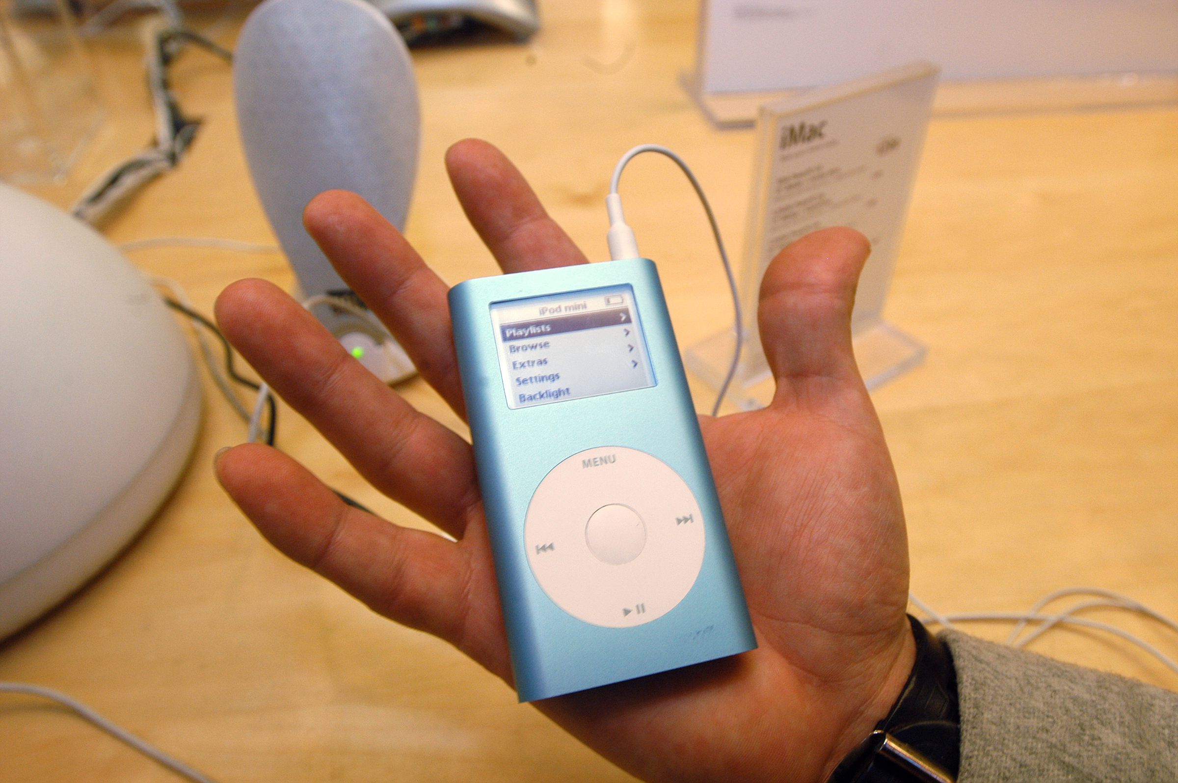 Apple Ipod Mini at the Apple Computer store in Soho.,