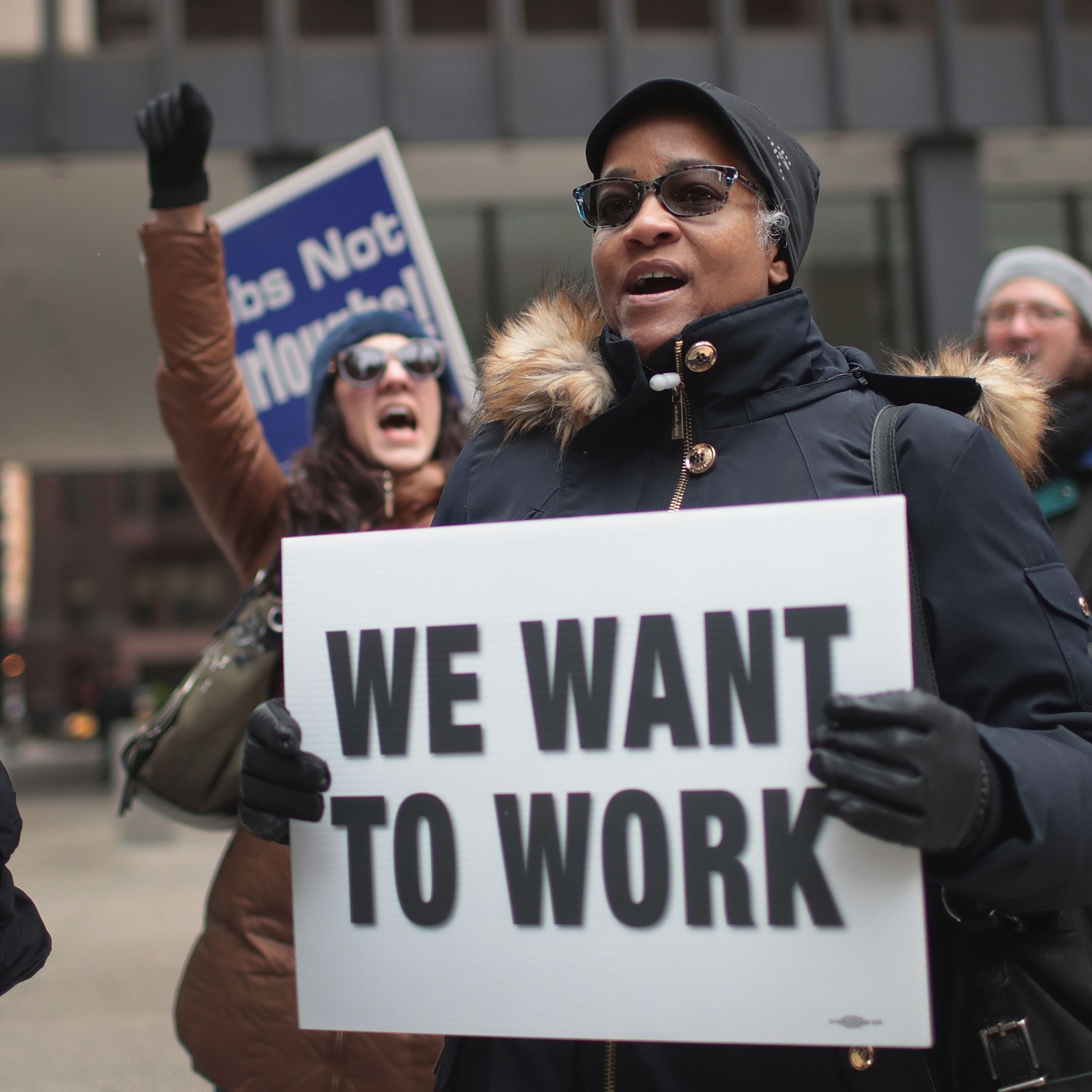 Government Workers Protest The Shutdown In Chicago