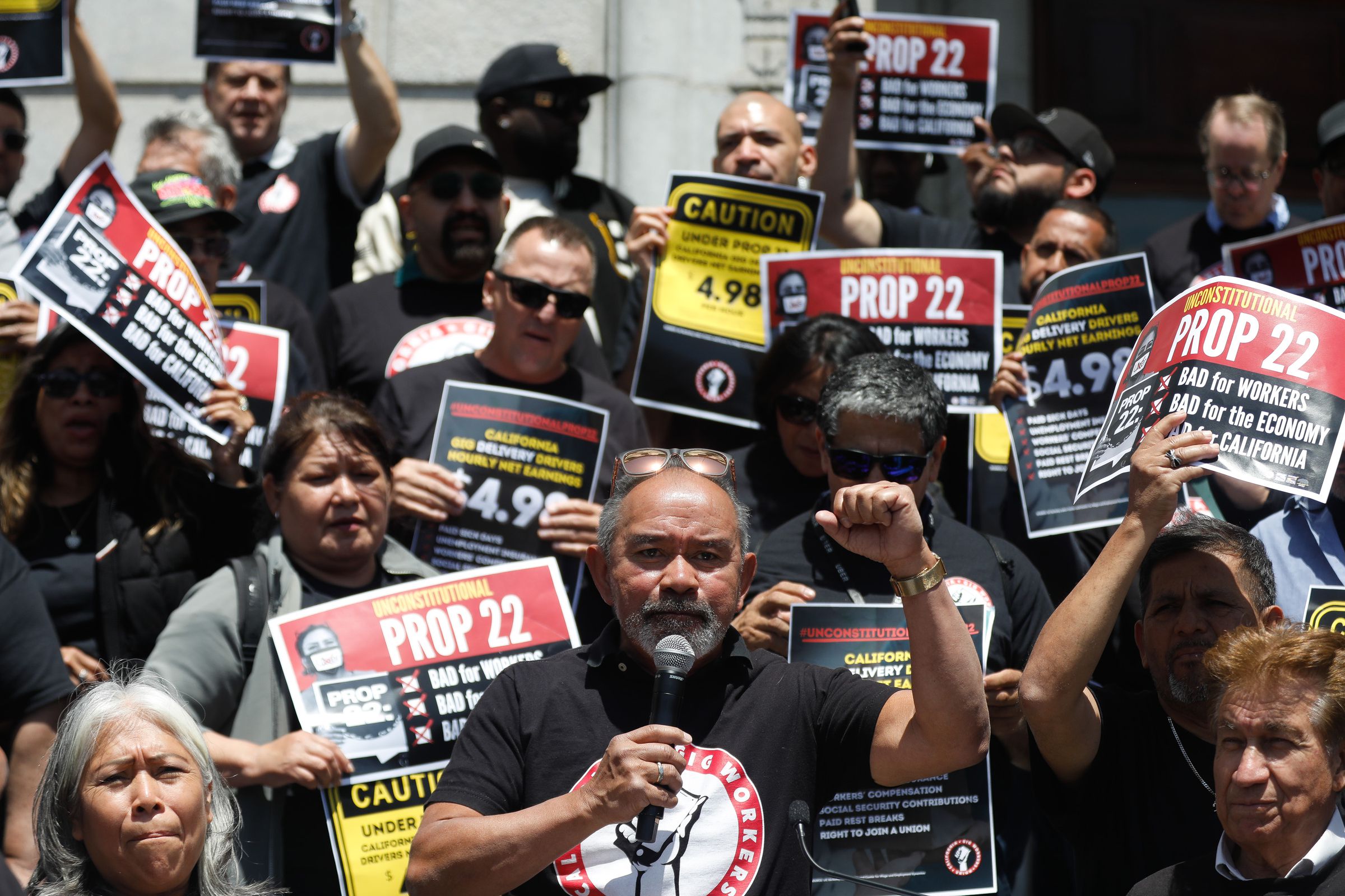 California Gig Workers Rally Against Prop 22