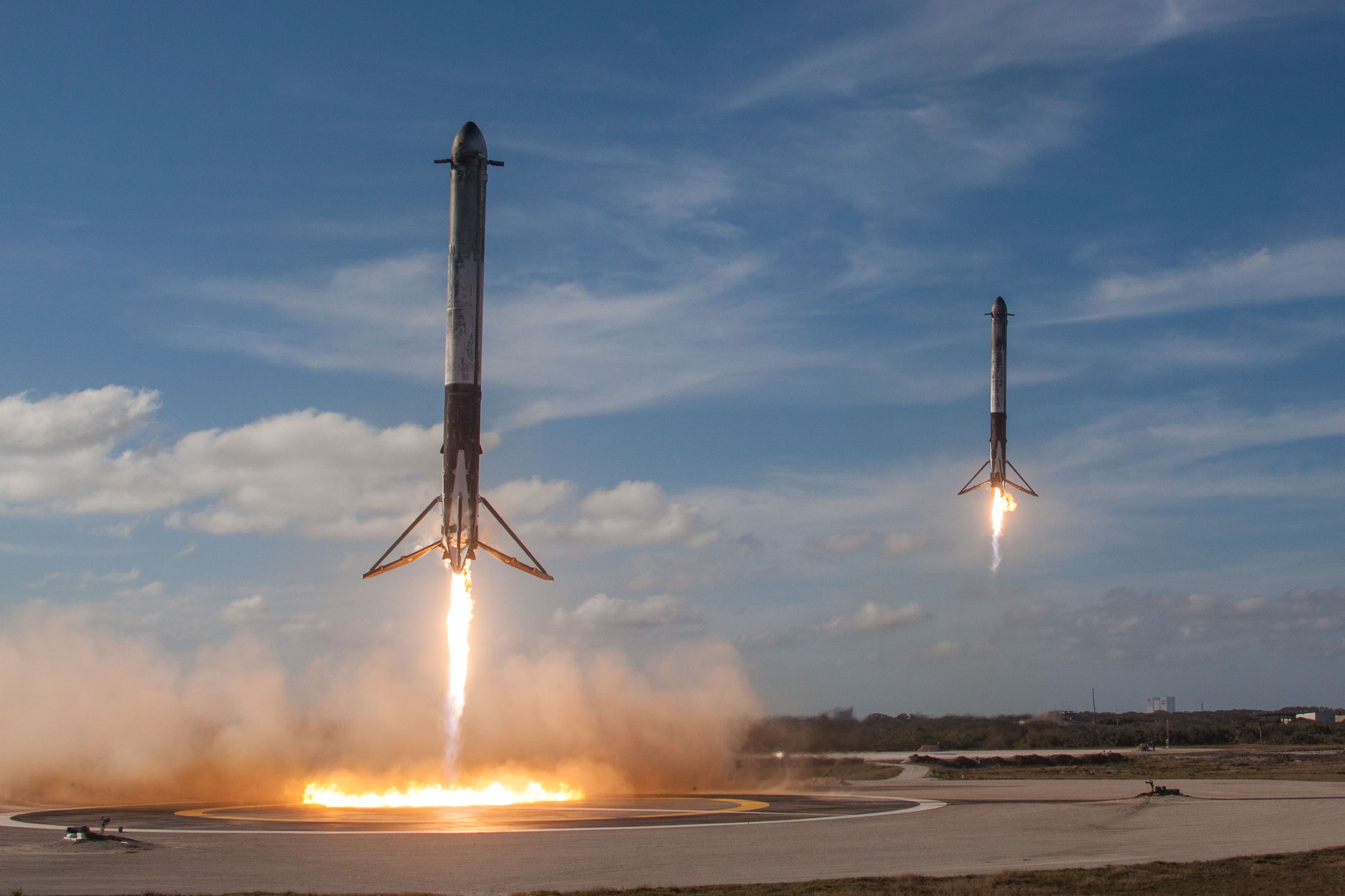 The first stage of SpaceX’s Falcon 9 lands using its engines