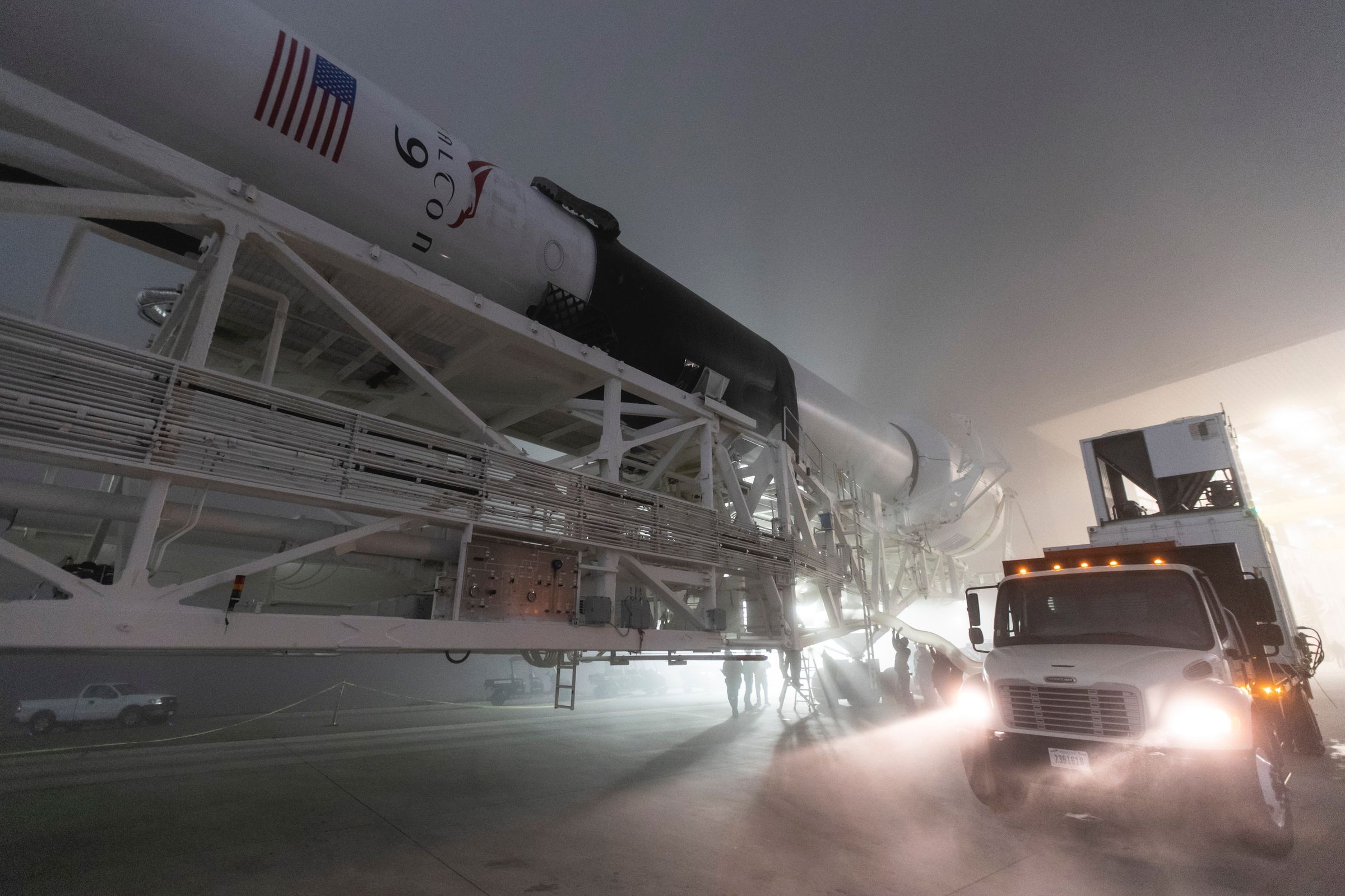 One of SpaceX’s Falcon 9 Block 5 boosters.