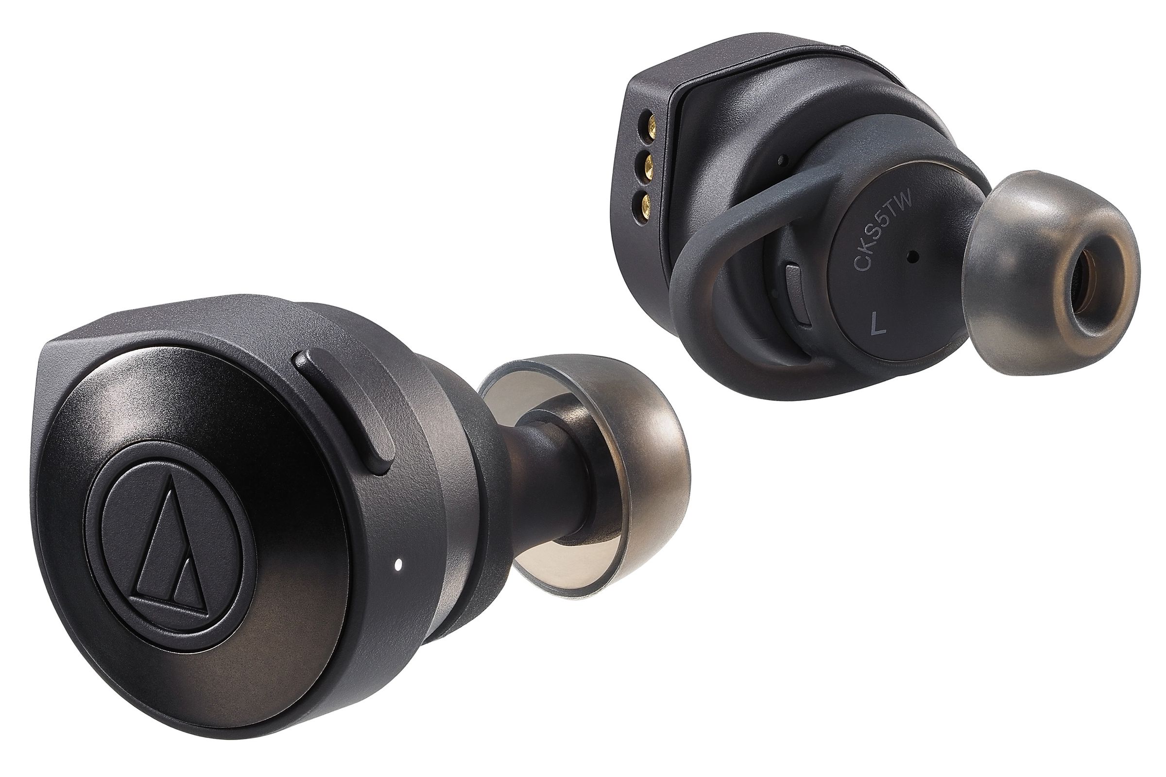 The ATH-CKS5TW include a physical button on each earbud.