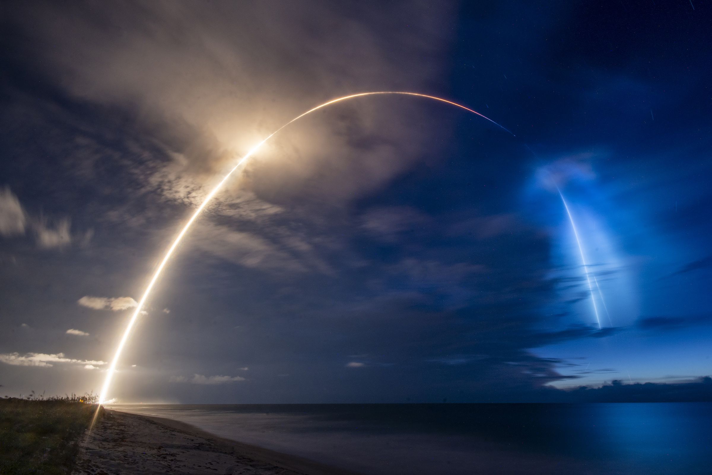 Falcon 9 launched 58 Starlink satellites and three Planet  Skysats to orbit, then returned to Earth.