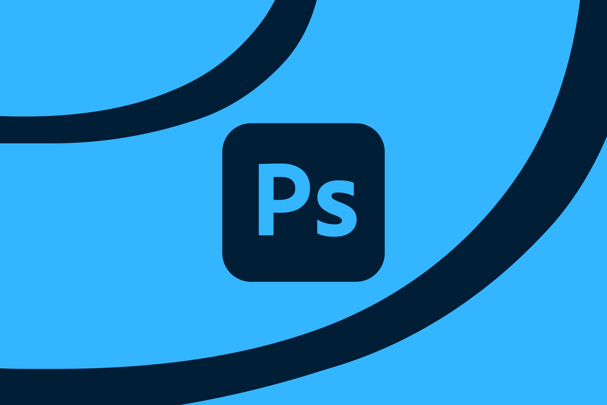 The Adobe Photoshop logo on a blue background.
