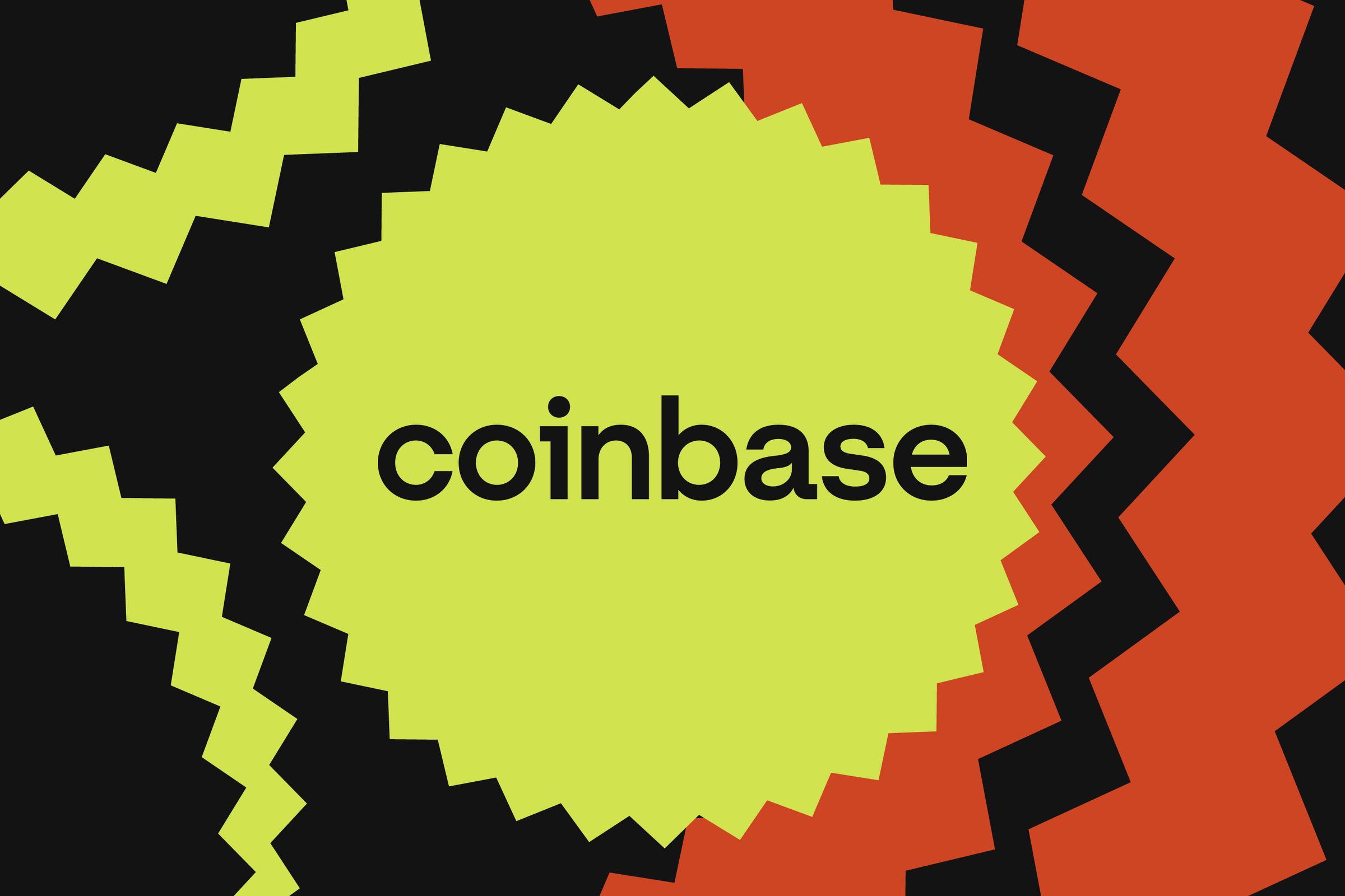 Coinbase’s logo on an abstract background