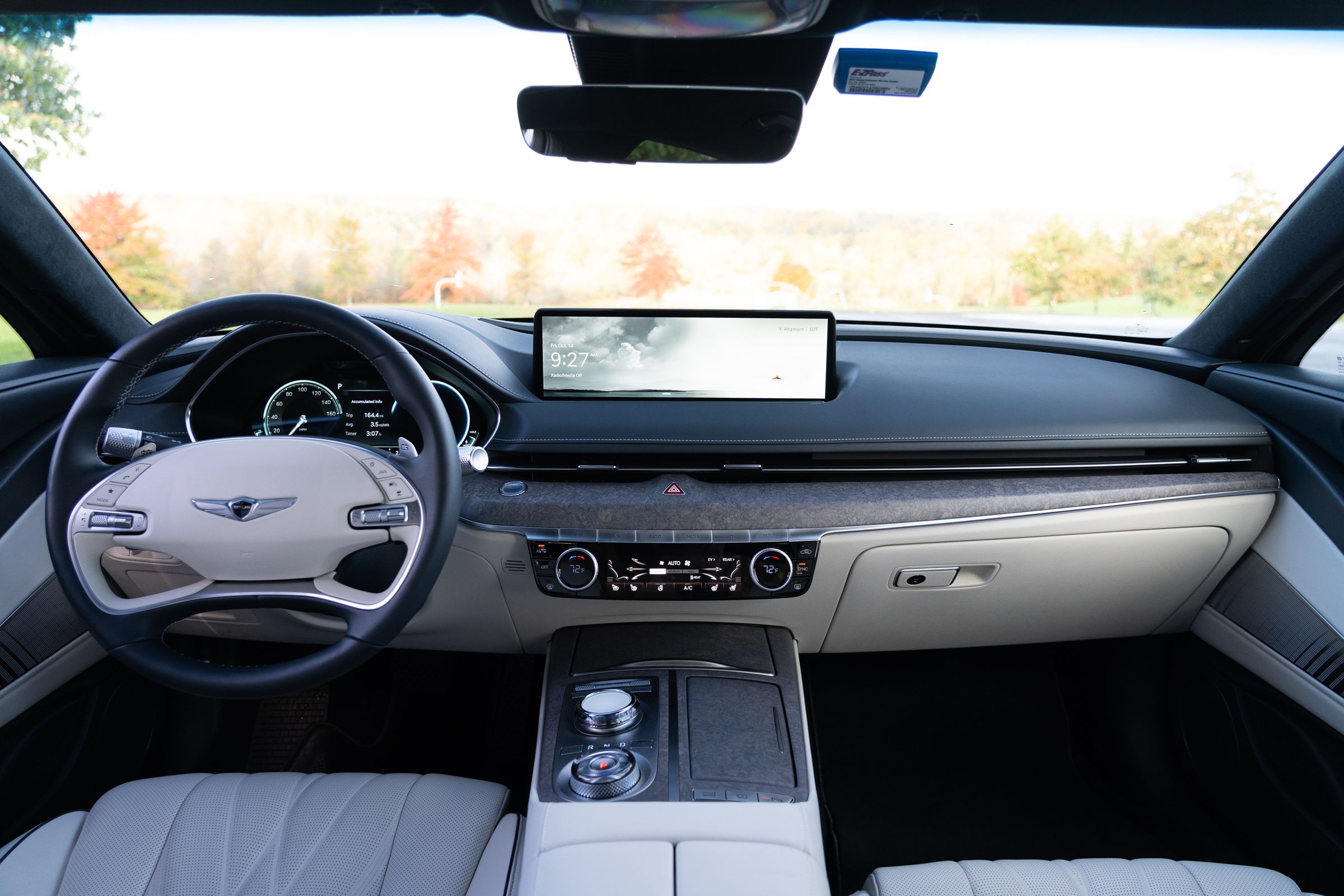 Interior of the electrified Genesis G80