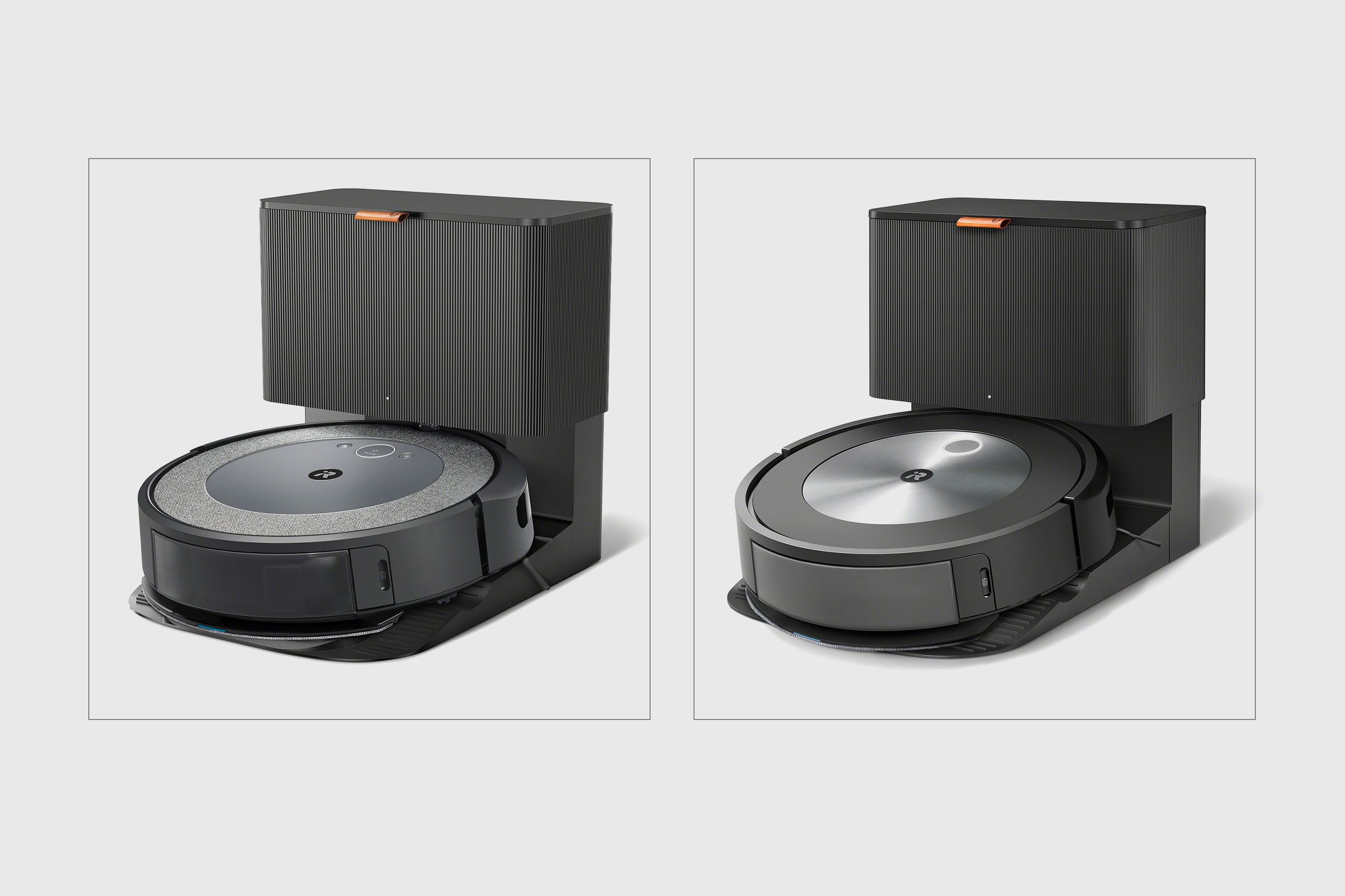 The Roomba Combo i5 Plus (left) and Combo j5 Plus (right) are new robot vacuum mops from iRobot. 