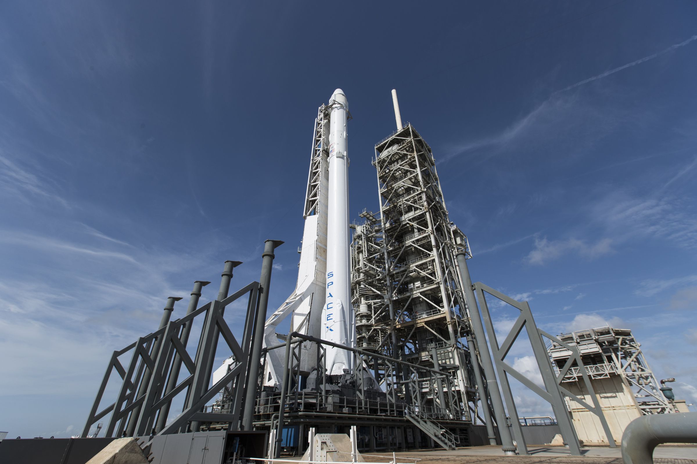 SpaceX’s Falcon 9 rocket, prior to the launch of a cargo resupply mission in June