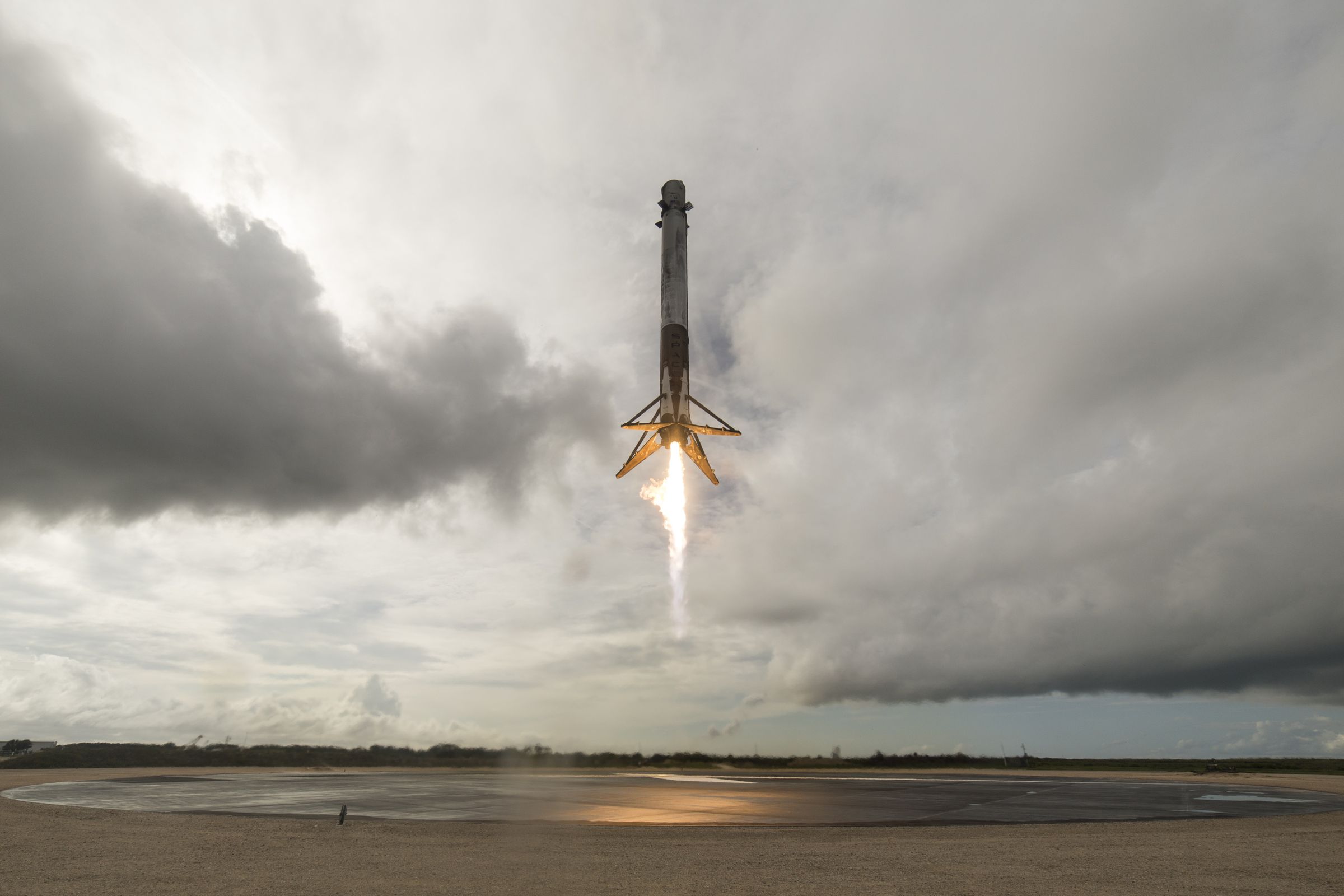 SpaceX’s Falcon 9 rocket landing in June of this year. The same vehicle will be used to launch supplies to the space station in December