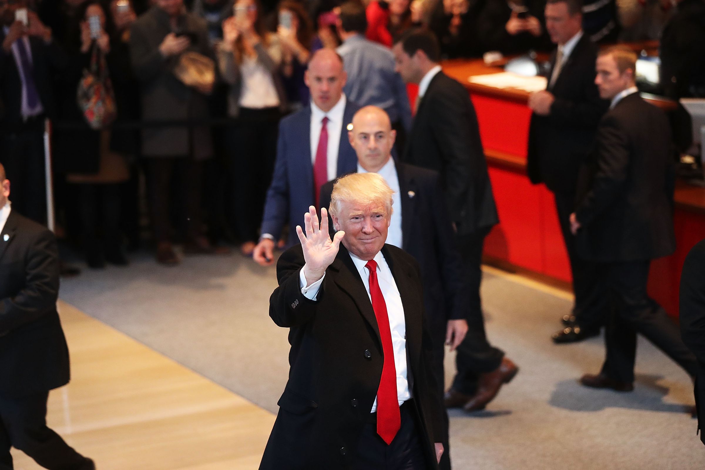 Donald Trump Holds Meeting At The New York Times