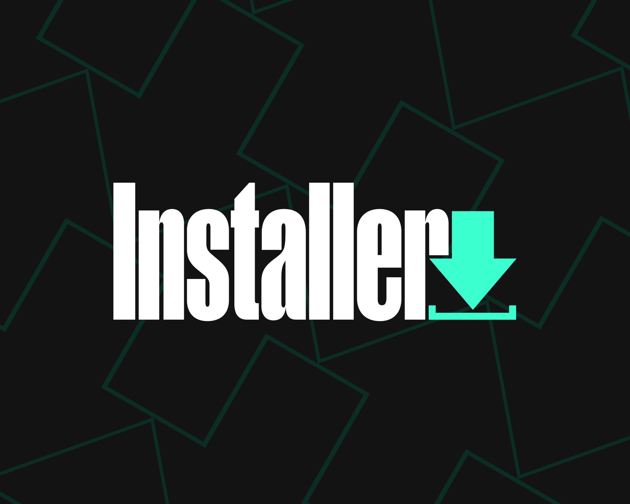 An all-black version of the Installer logo.