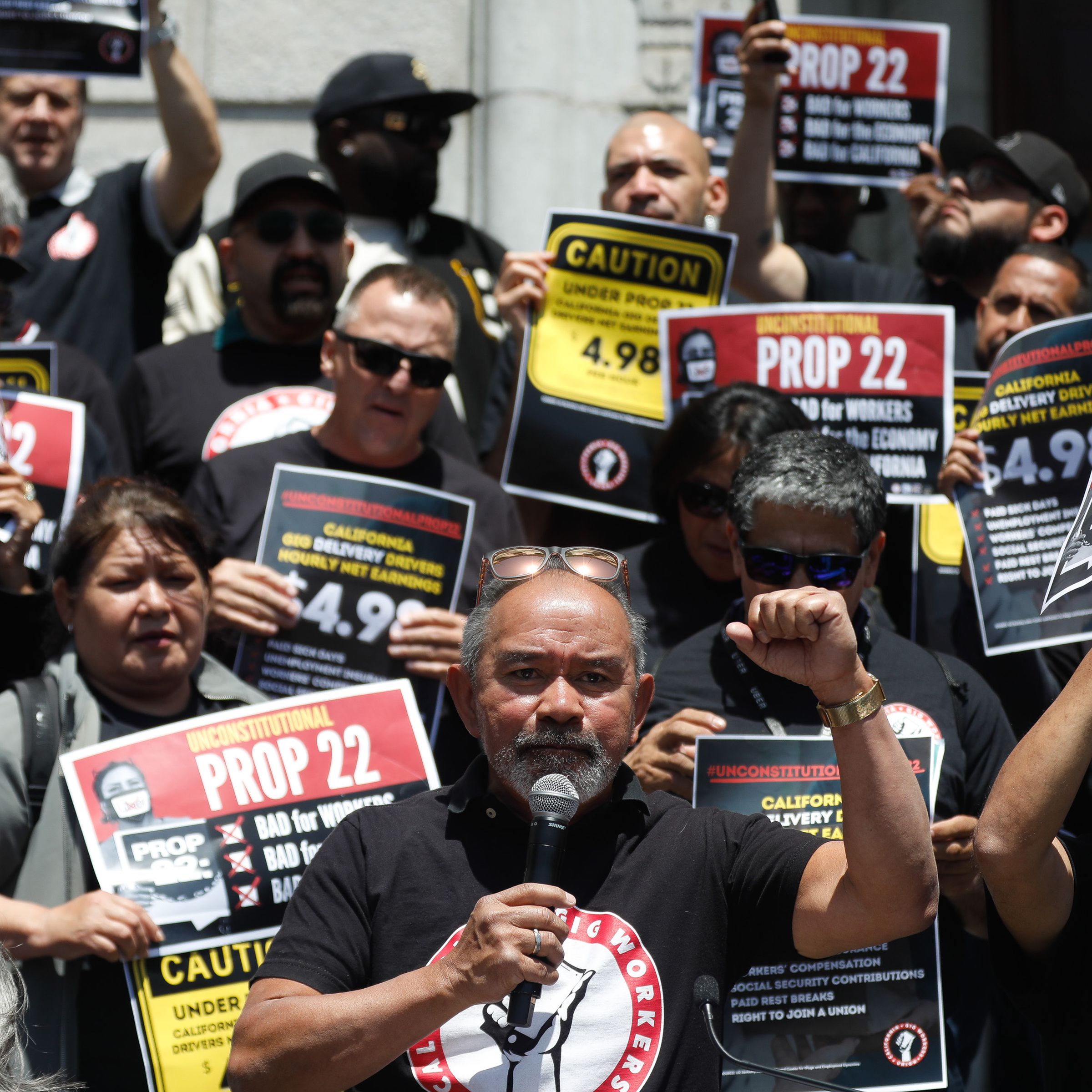 California Gig Workers Rally Against Prop 22