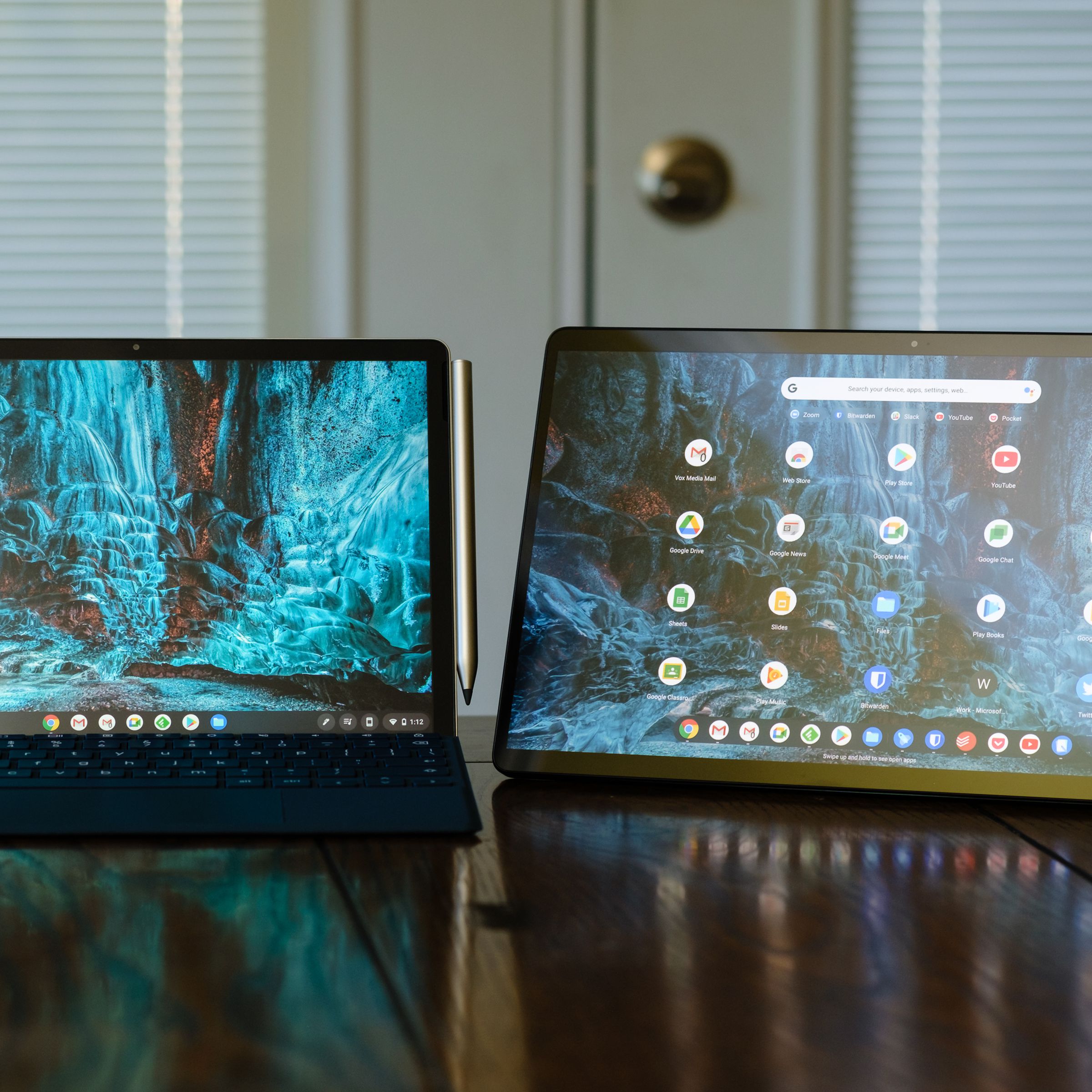 HP Chromebook x2 11 (left) and Lenovo Chromebook Duet 5 (right)