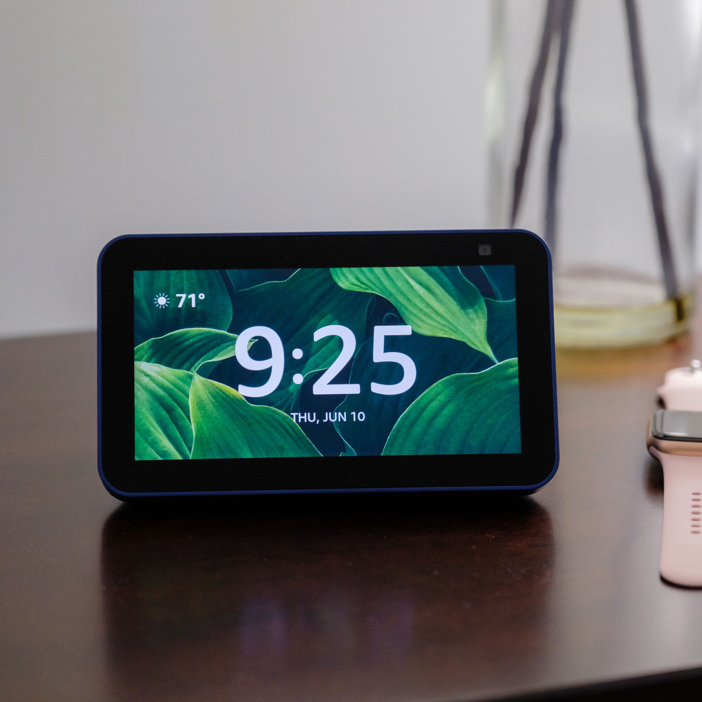 The Echo Show 5 is ideal for a bedside nightstand.