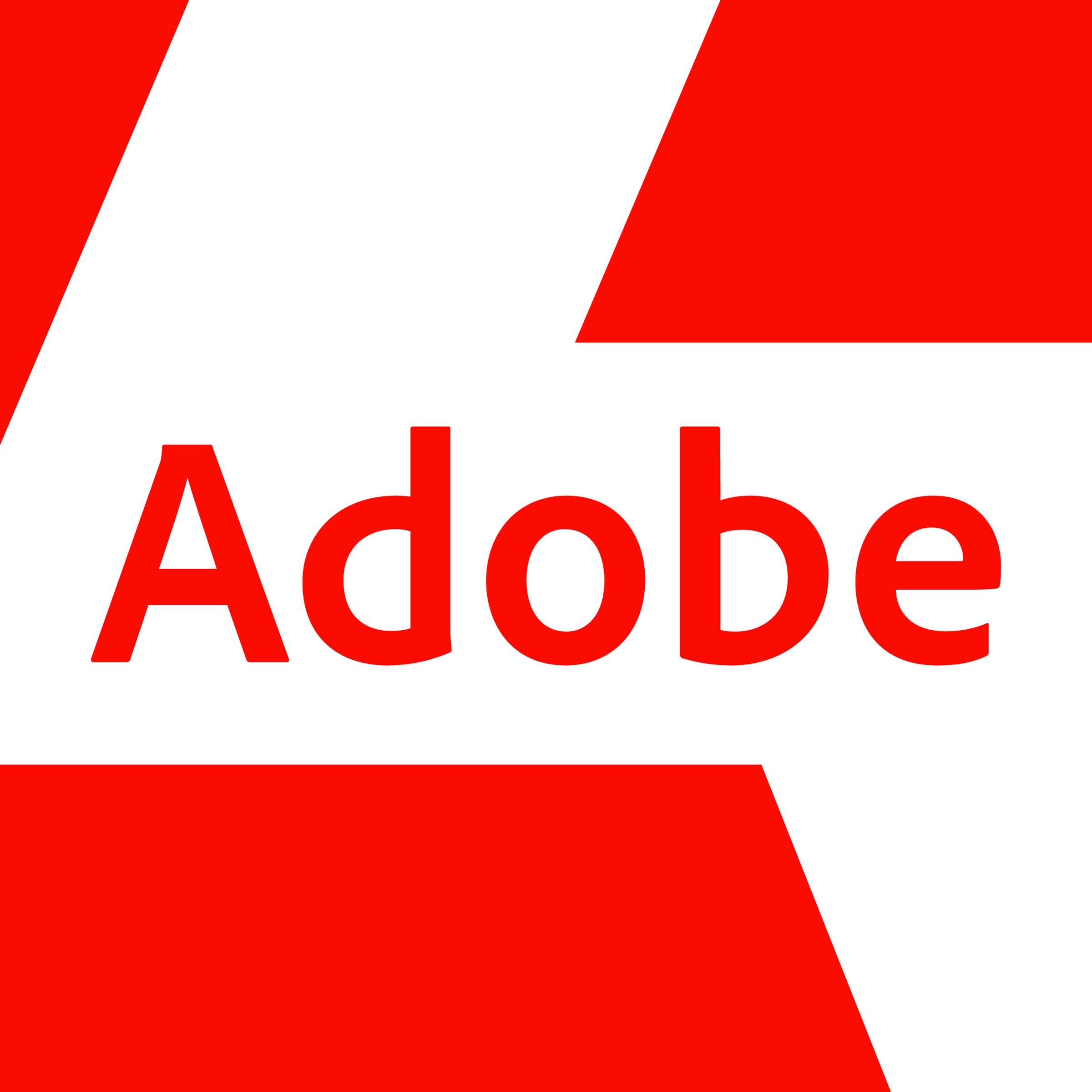 Red artwork of the Adobe brand logo