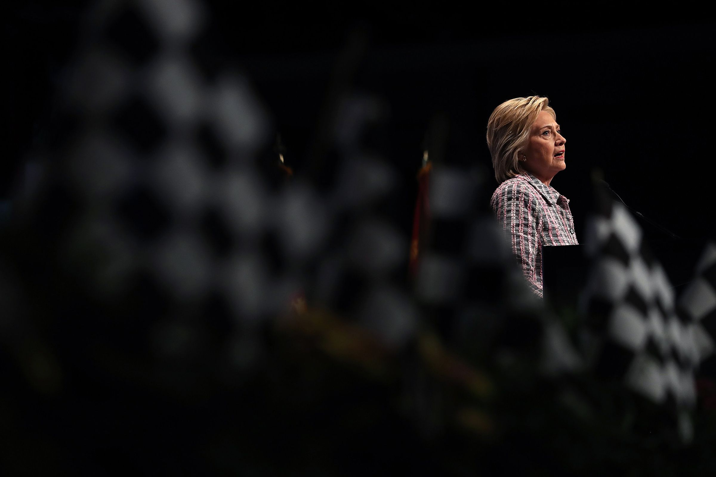 Democratic Presidential Candidate Hillary Clinton Speaks At VFW Convention In Charlotte, North Carolina