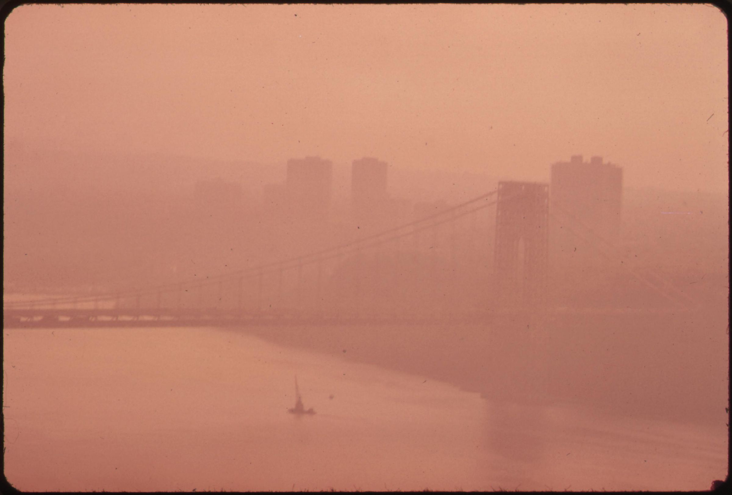 A smoggy view from the George Washington Bridge in 1973.