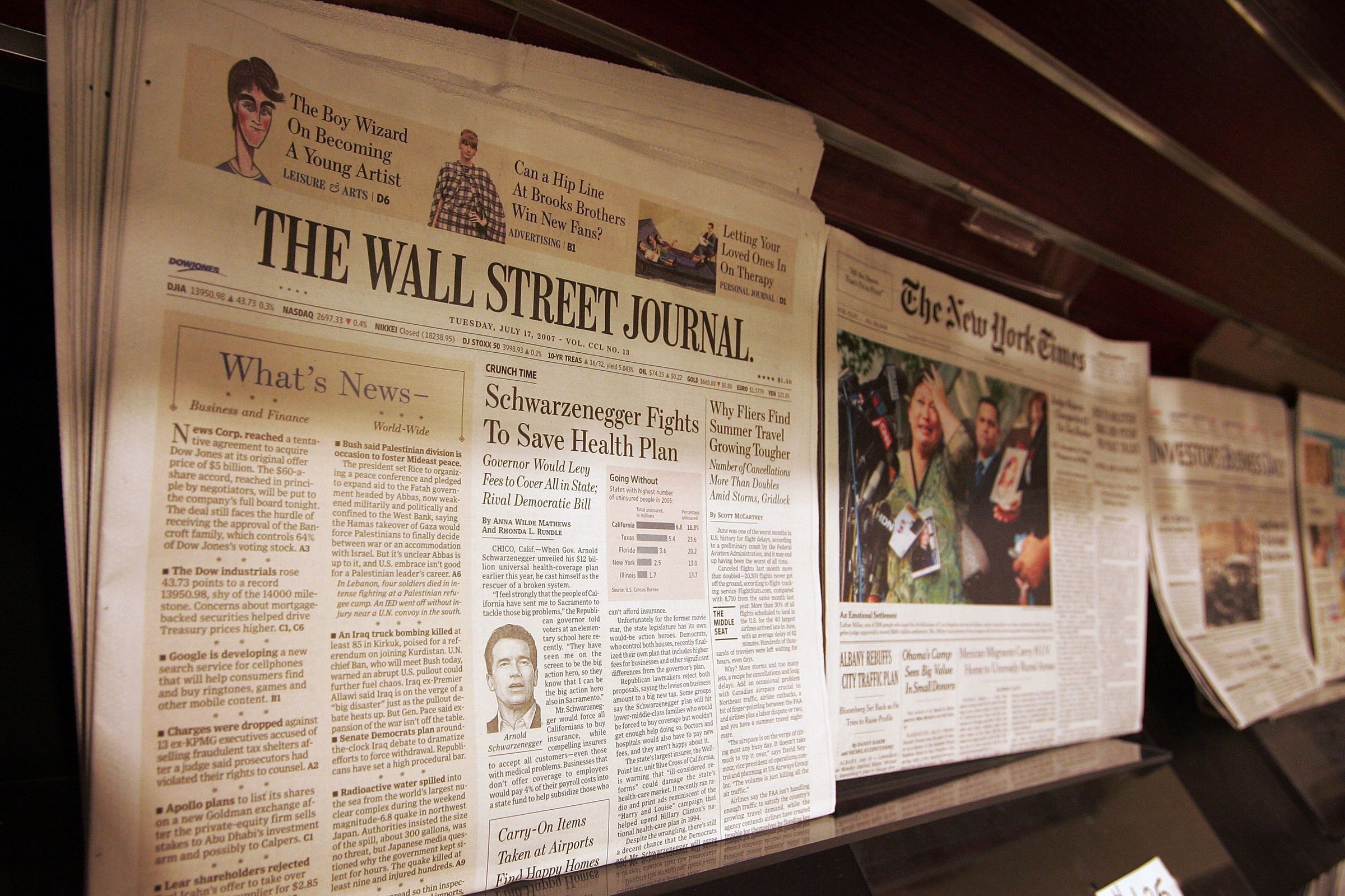 Dow Jones And News Corp Close To Deal On Wall Street Journal